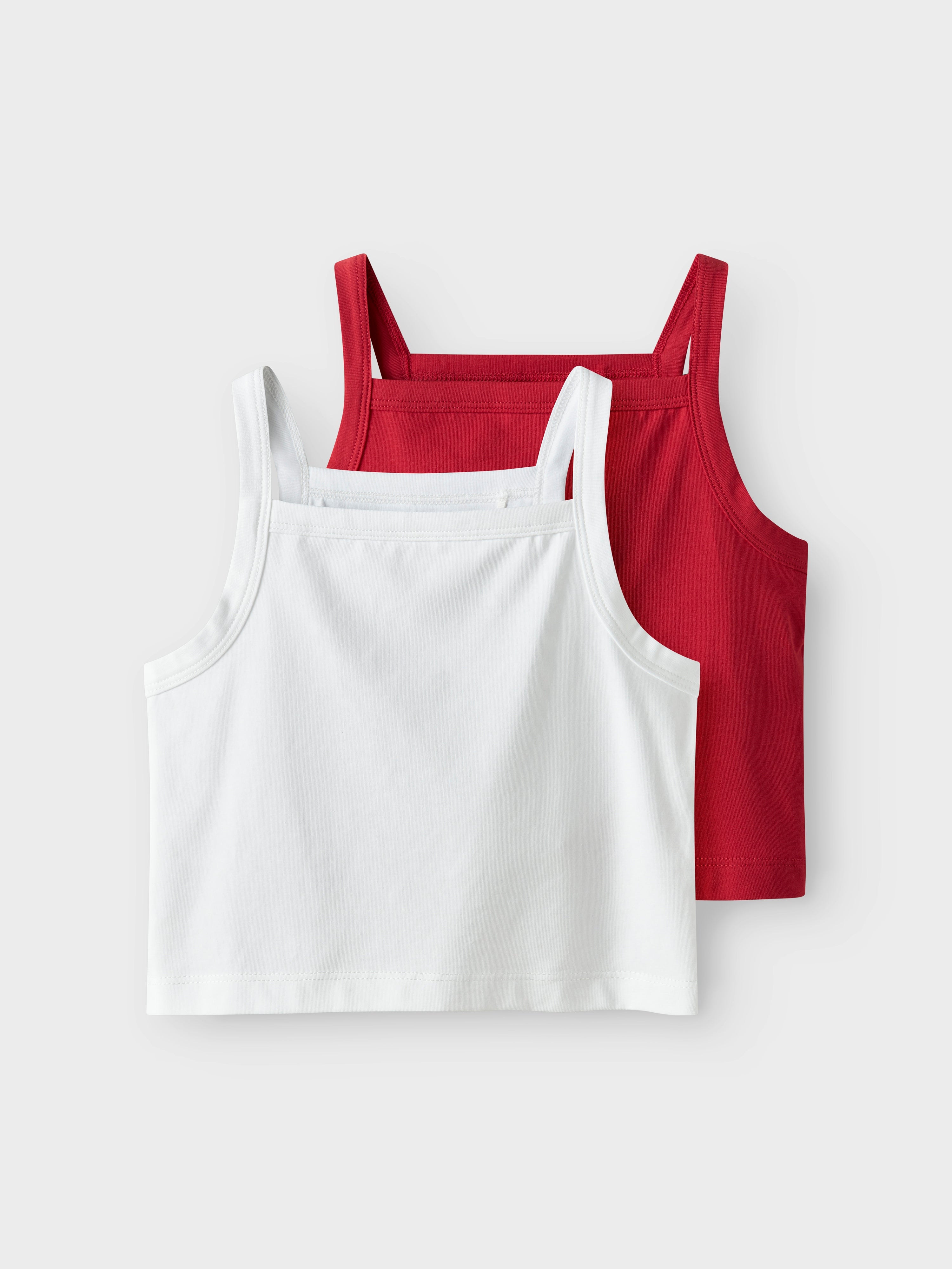 Crop Top Pack2 Blanco/Rojo Kid
