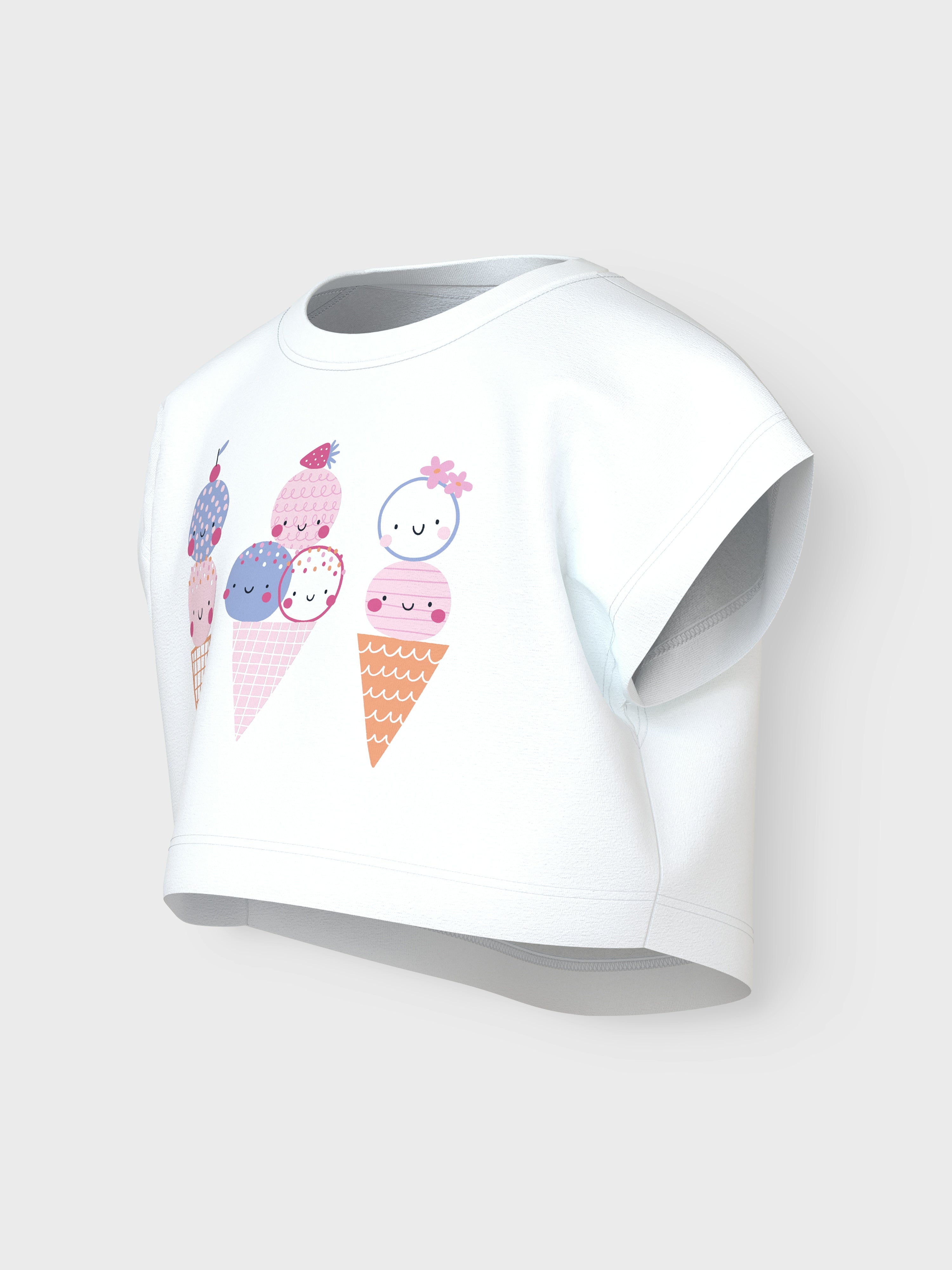 Camiseta Crop Ice Cream Blanca