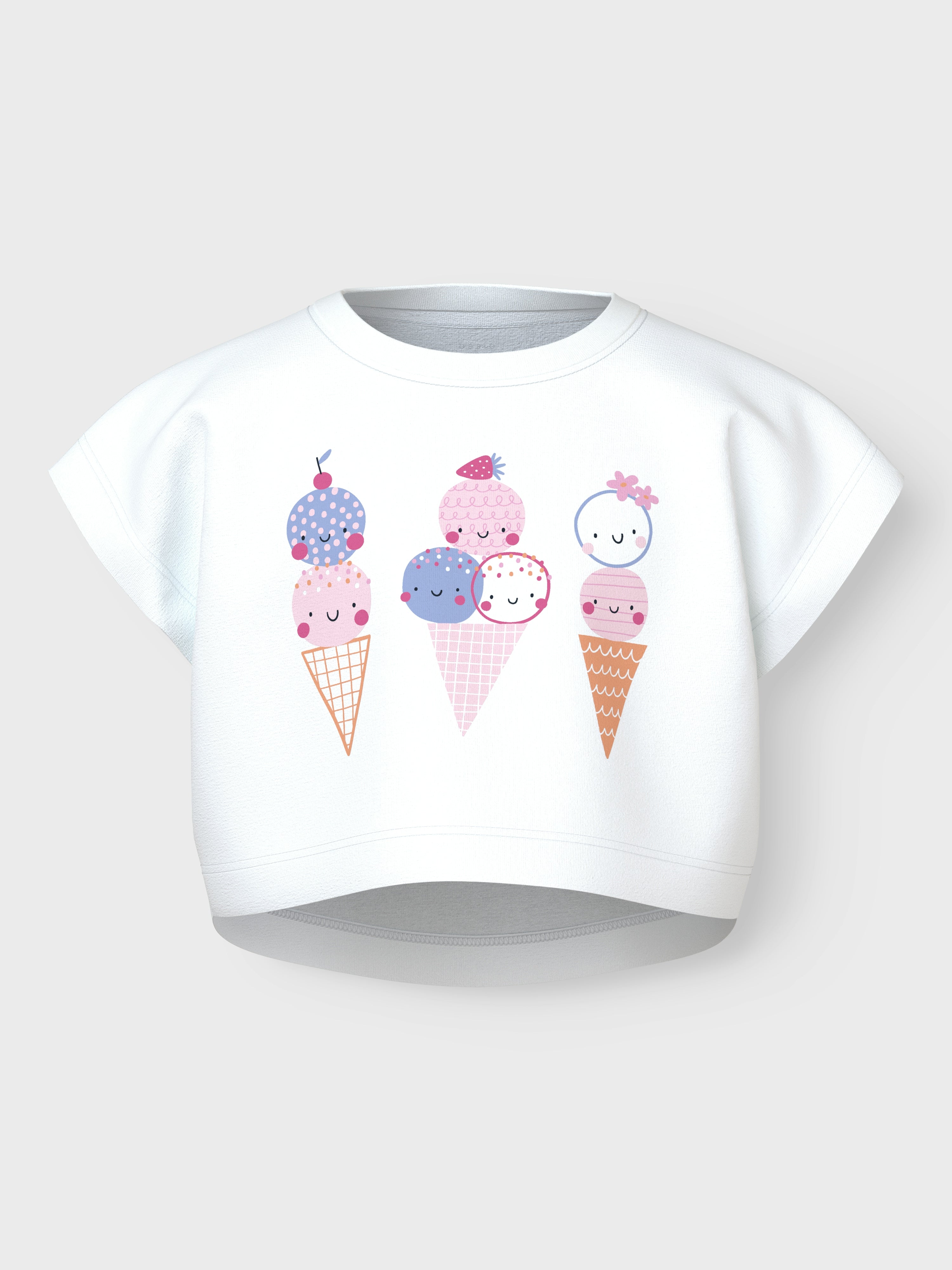 Camiseta Crop Ice Cream Blanca
