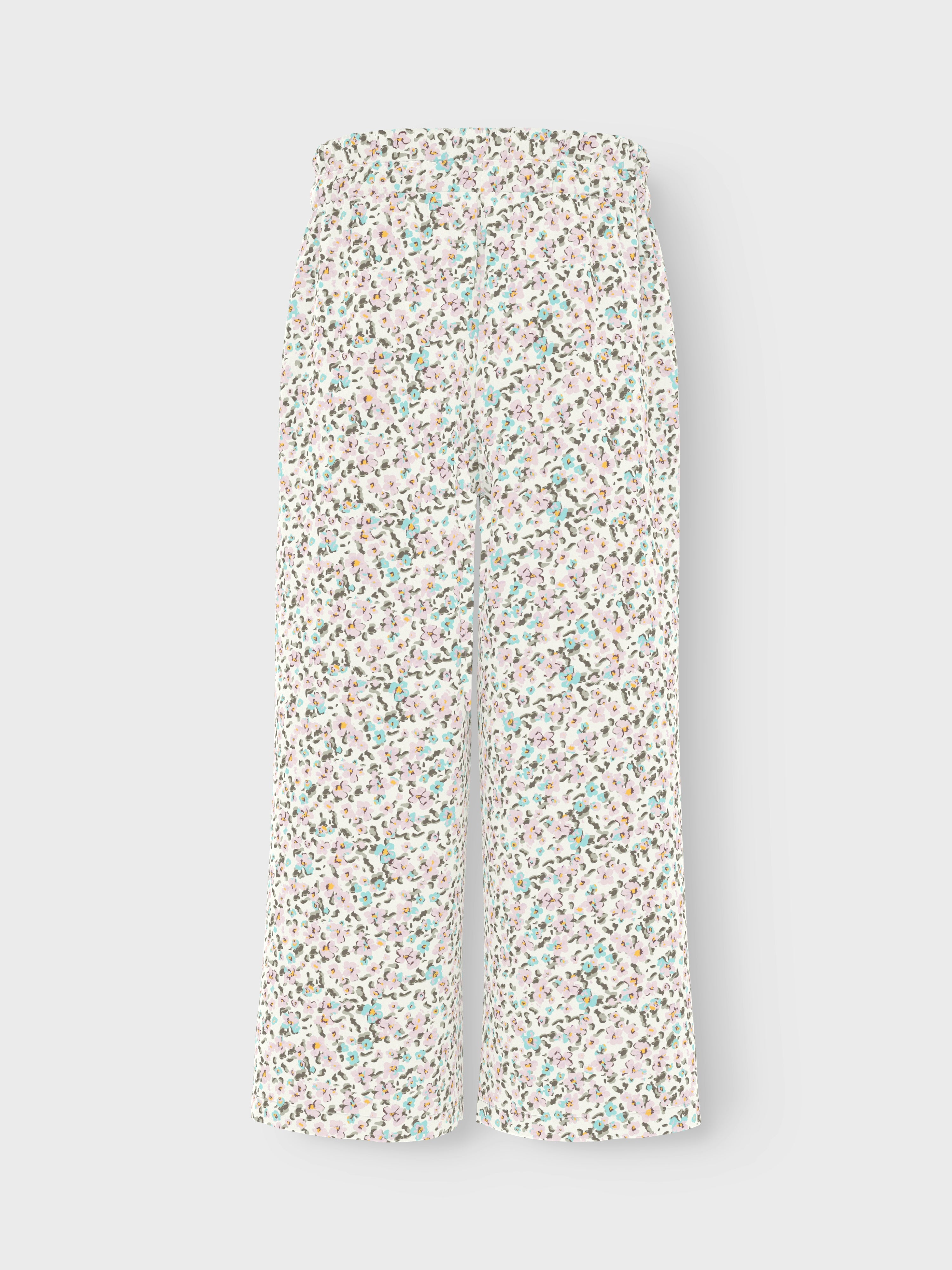 Pantalón Largo Floral Blanco Kid