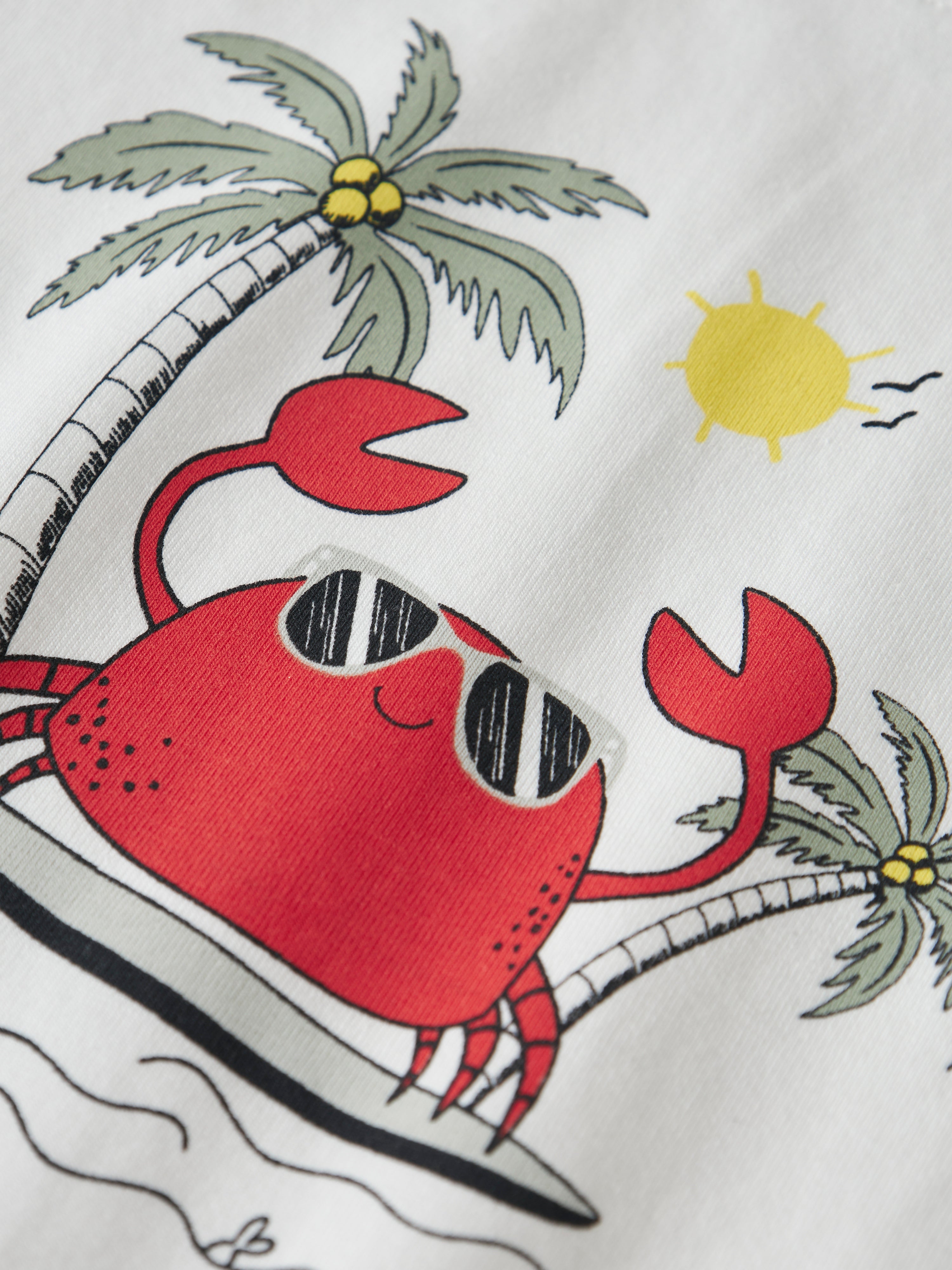 Camiseta Cangrejo Palmeras Blanca