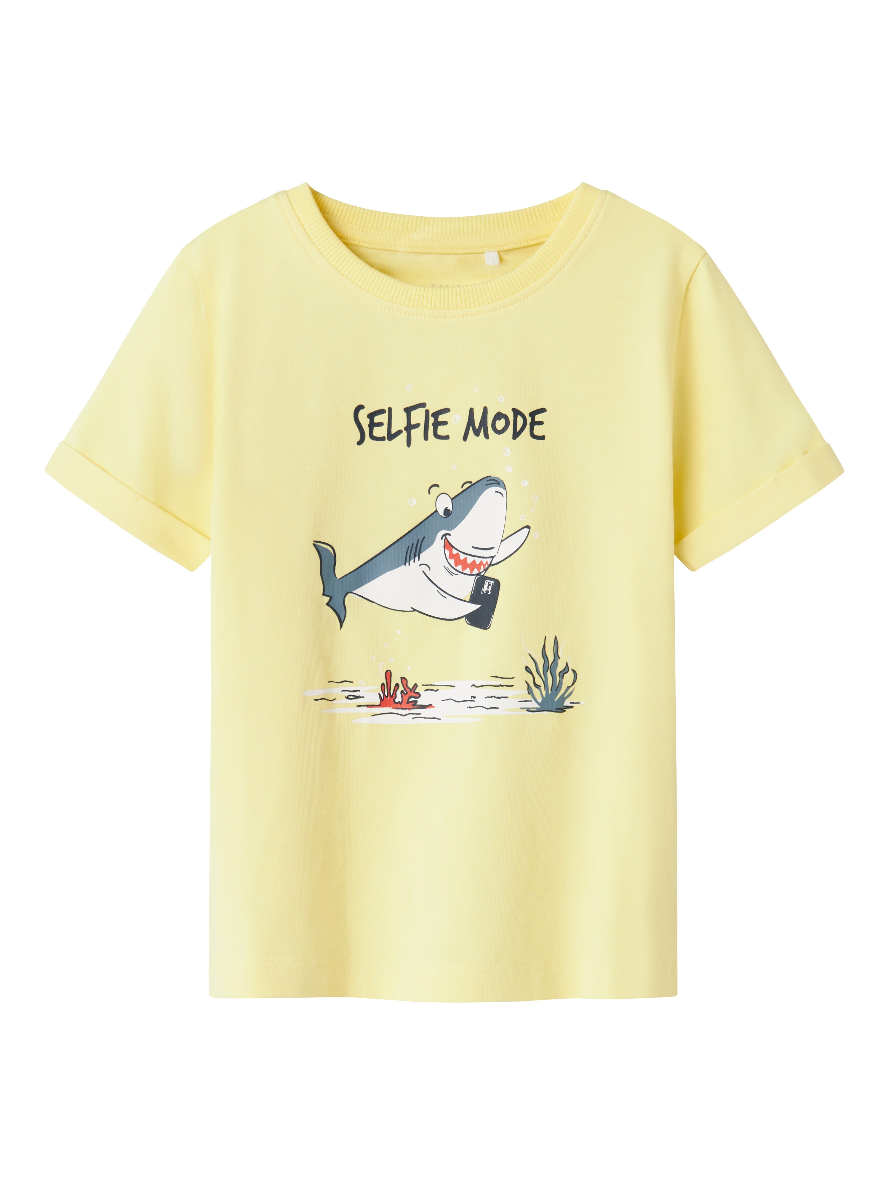 Camiseta Selfie Tiburón Amarilla
