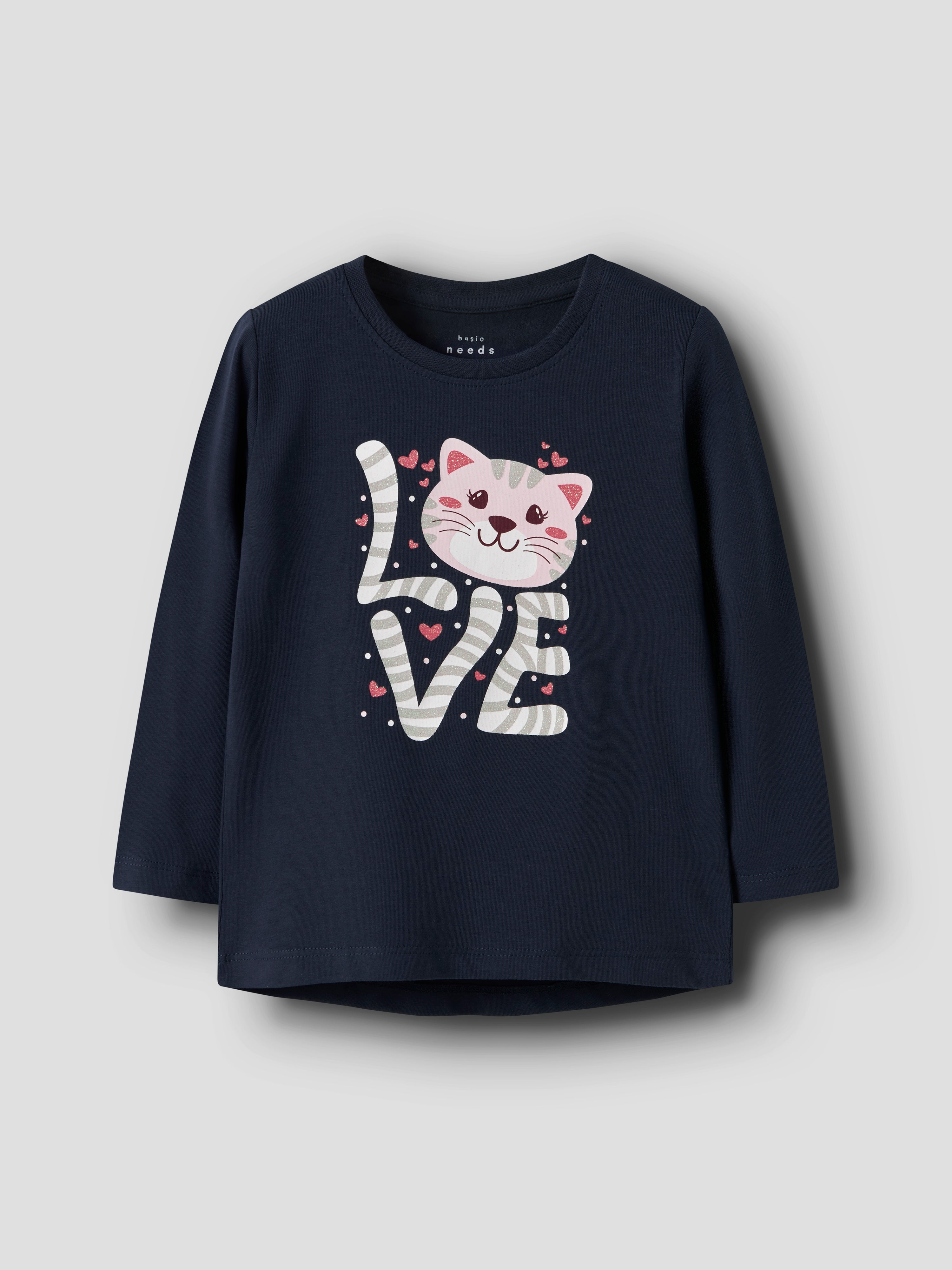 Camiseta Love Cat Marino Mini