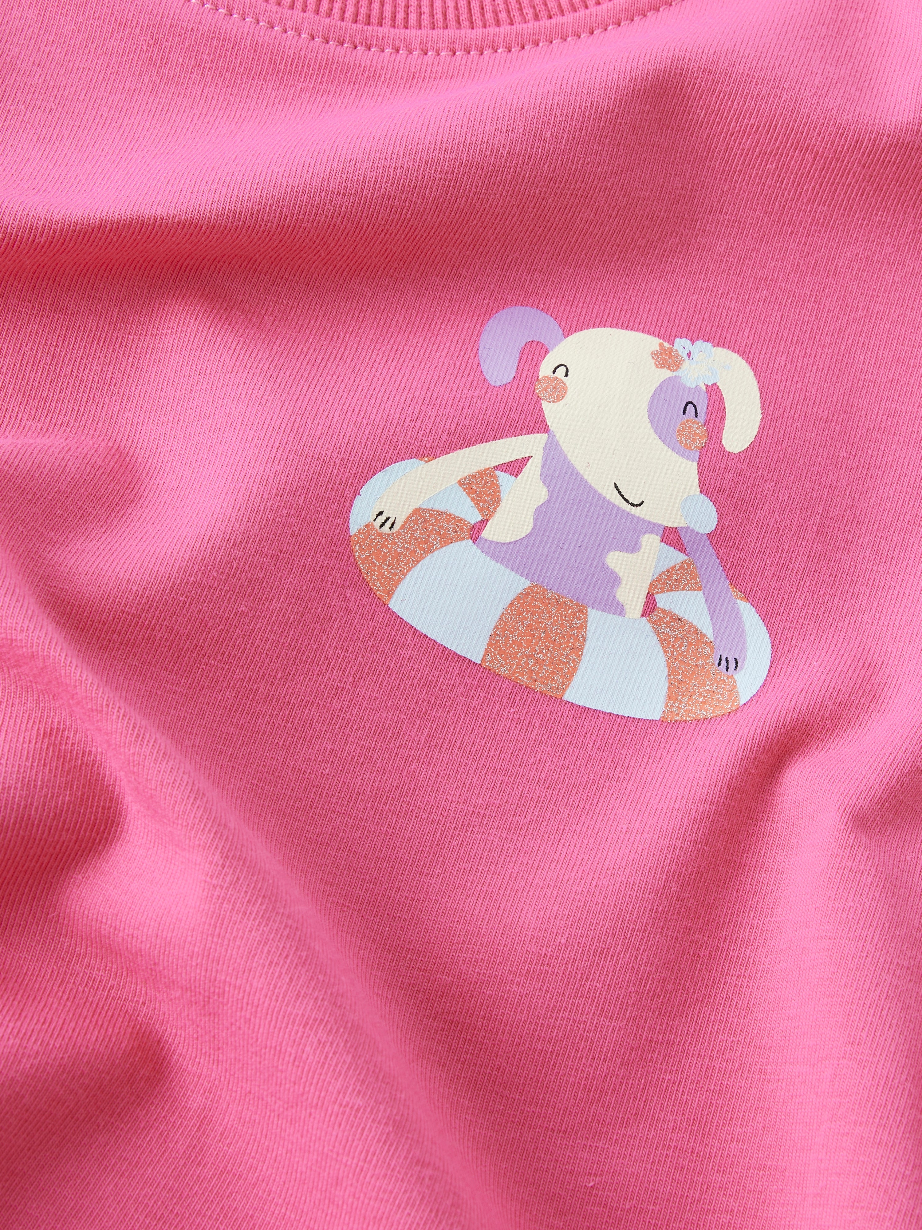 Camiseta Perro Flotador Fucsia Mini