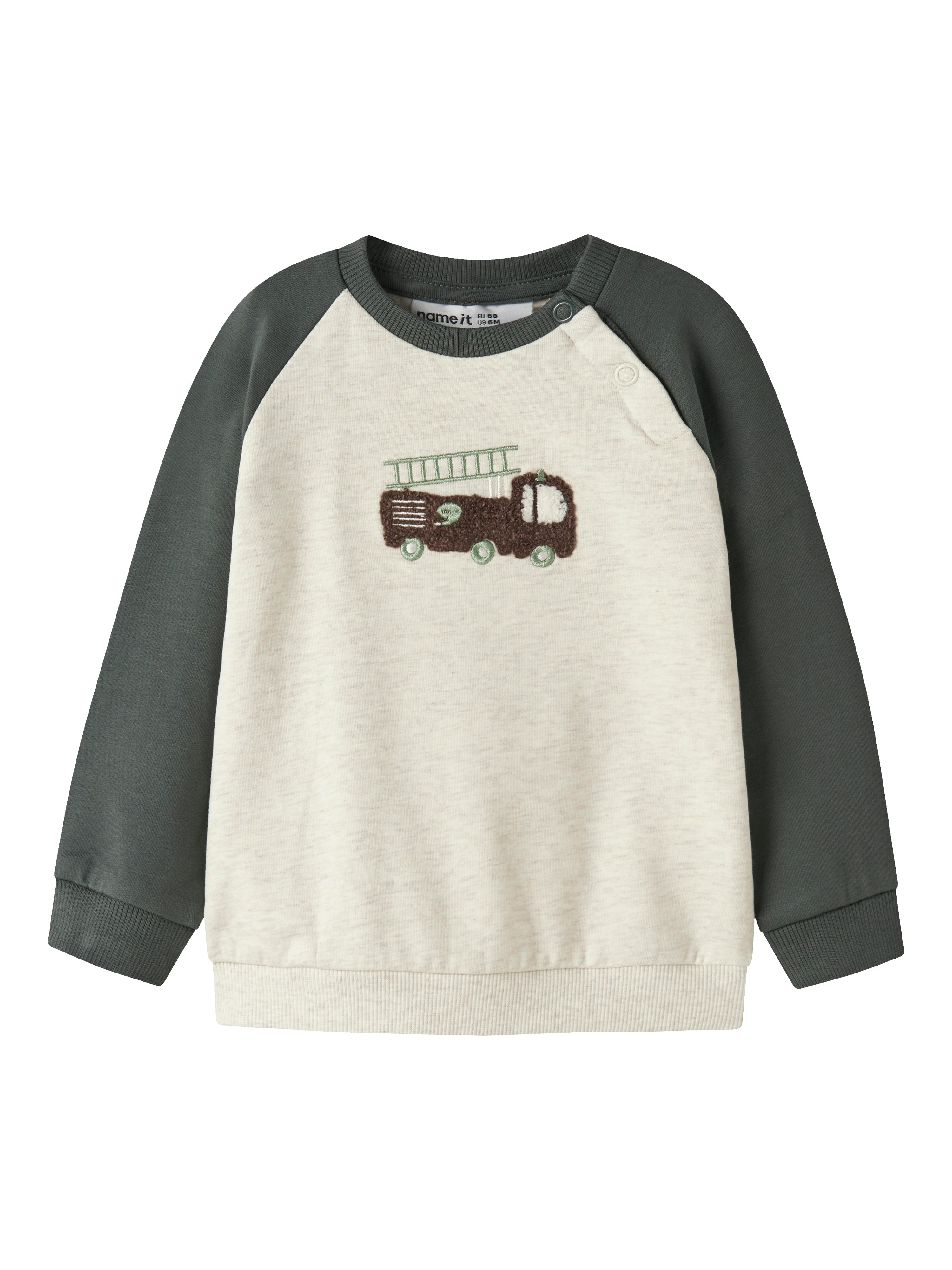 Sudadera Camión Bombero Verde Bebé