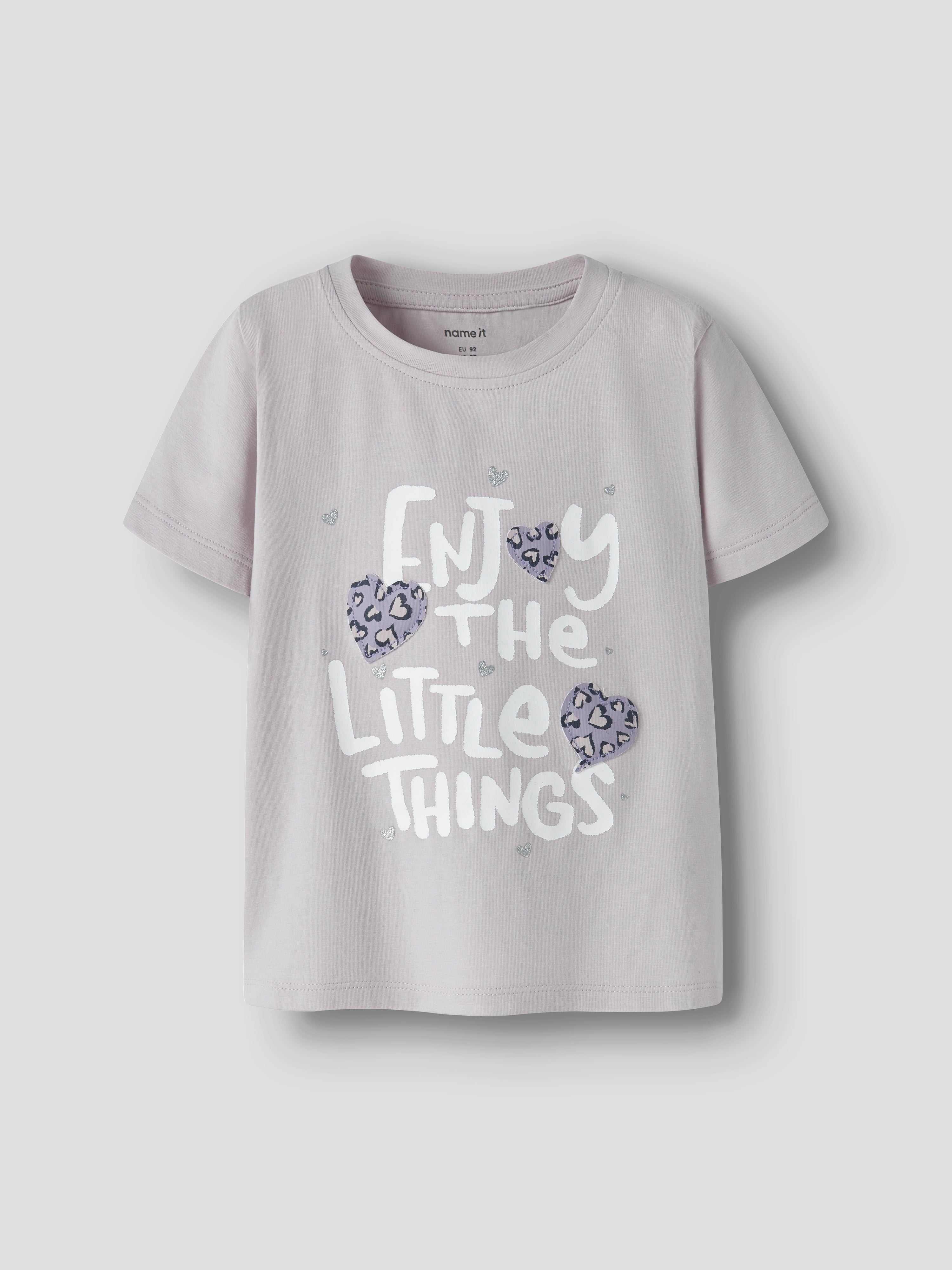 Camiseta Print Corazones Lila Mini