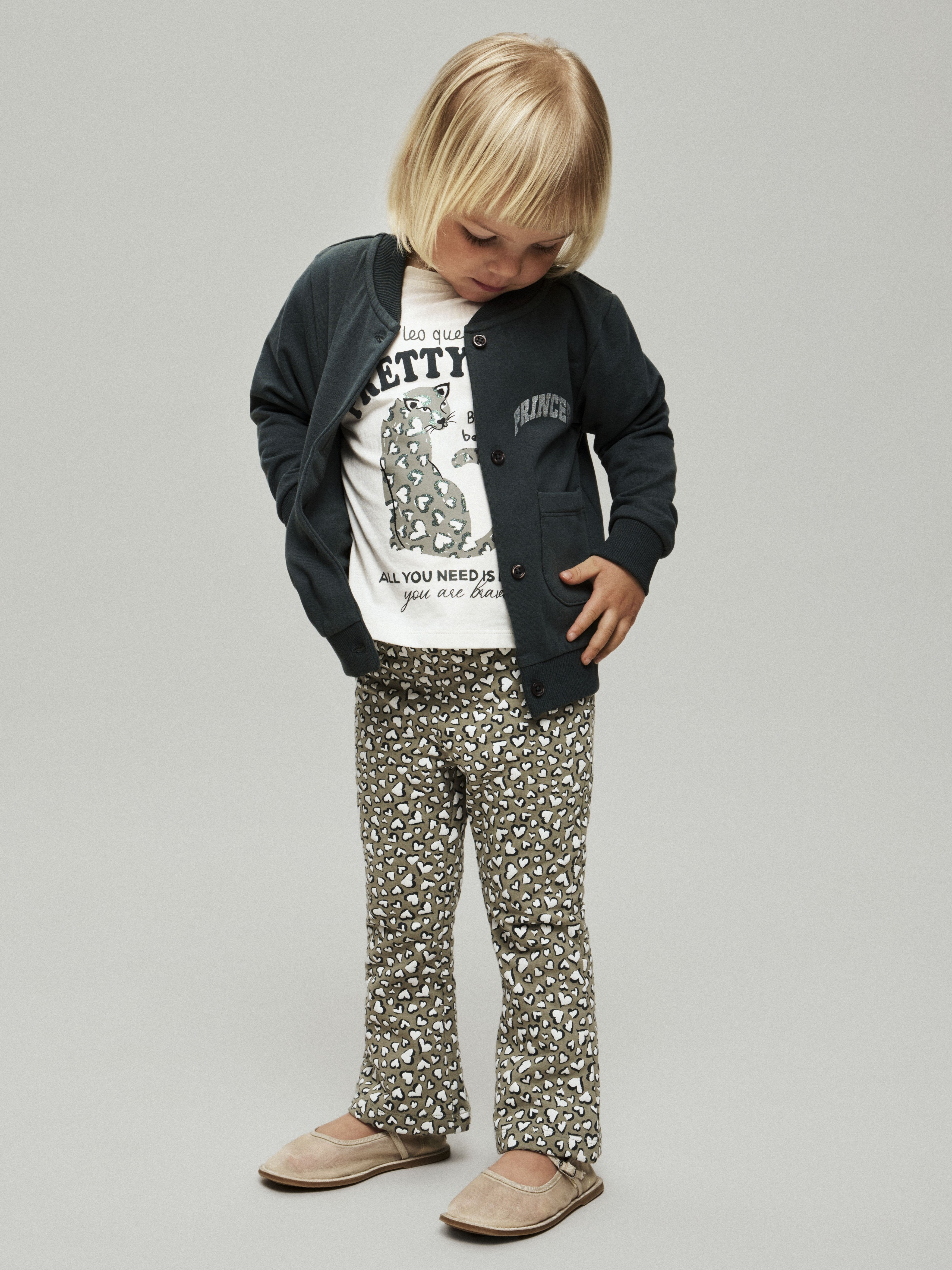 Legging Campana Corazones Verde Mini