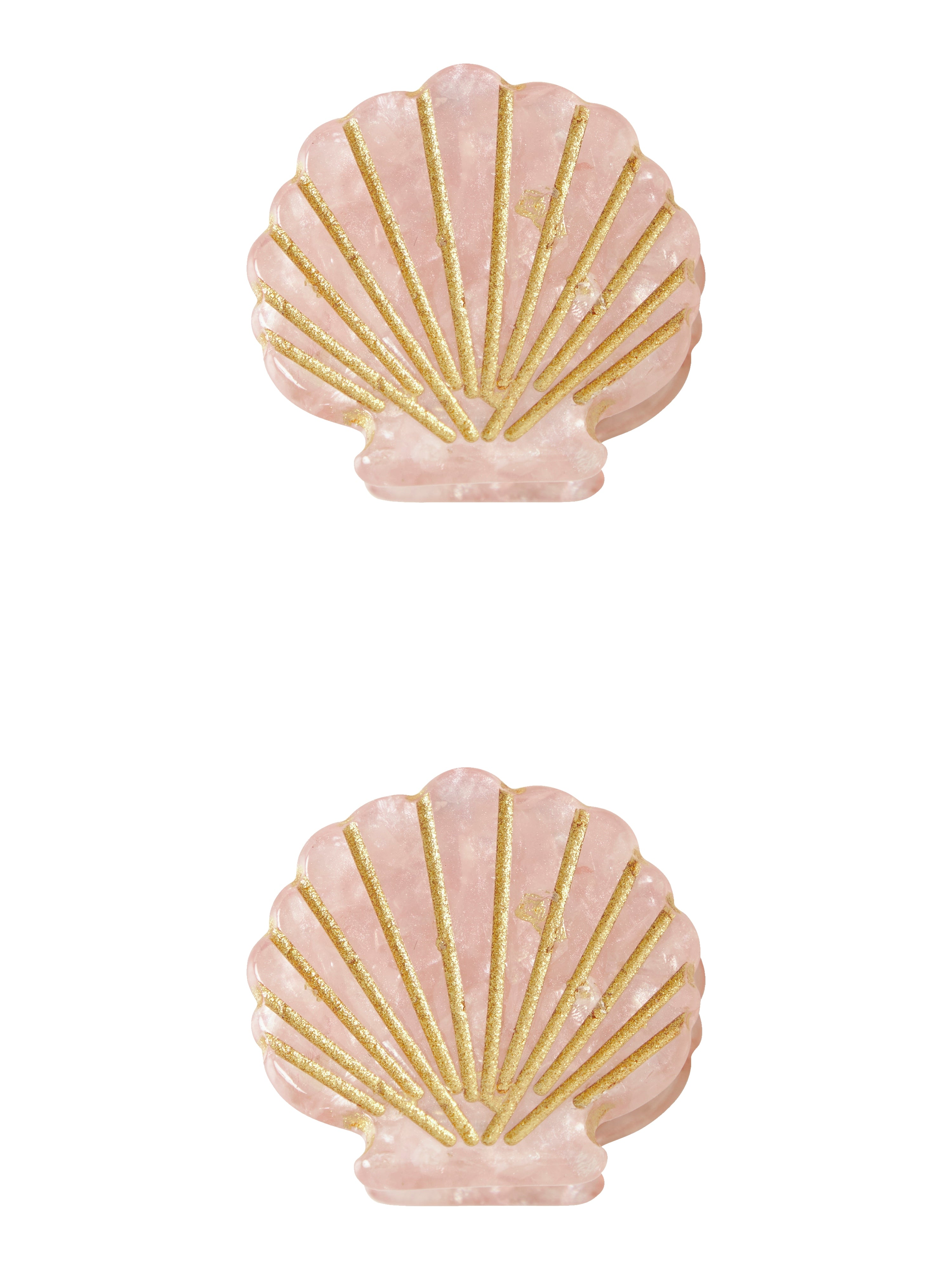Pack 2 Mini Pinzas Conchas Rosa