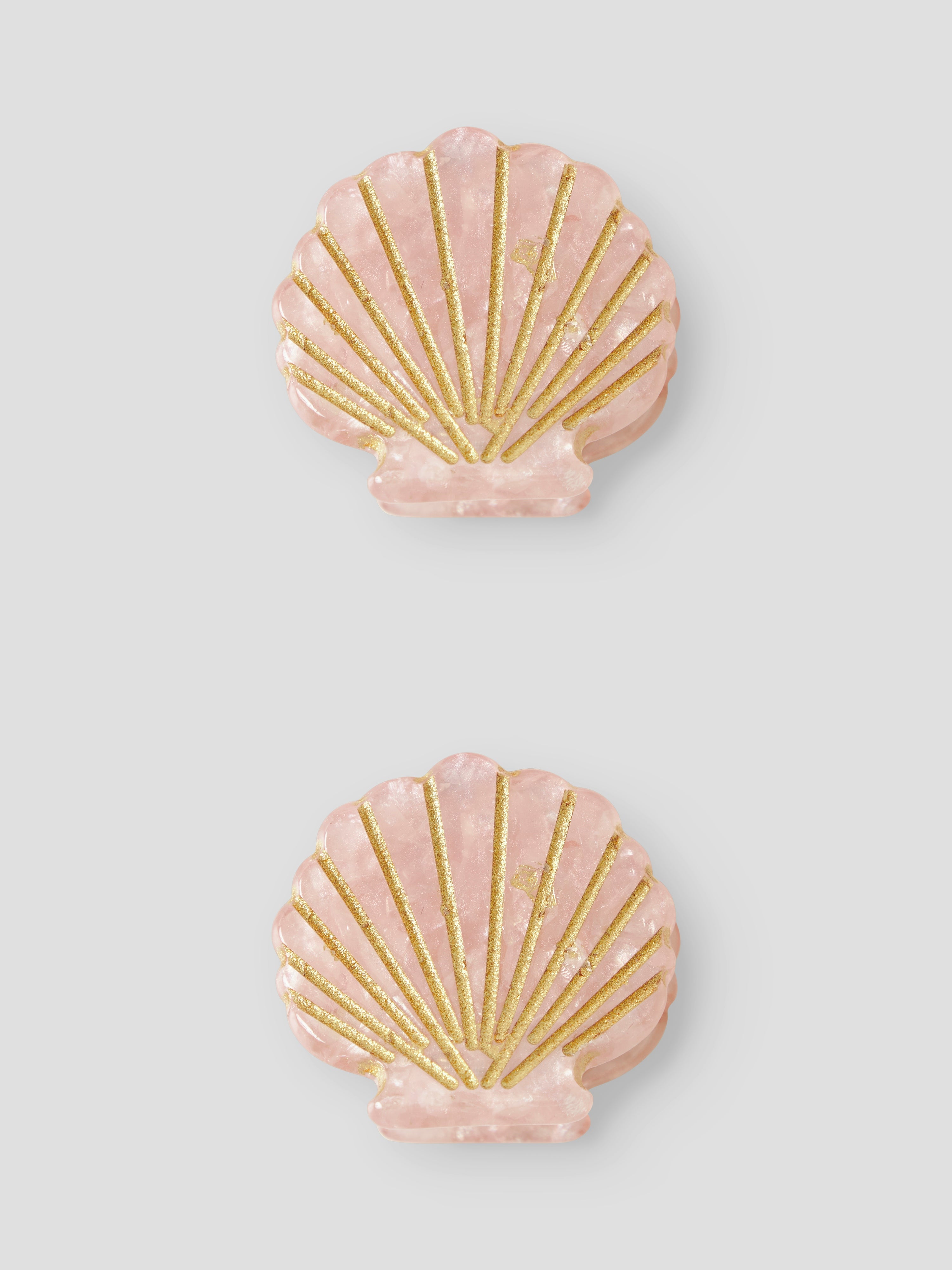 Pack 2 Mini Pinzas Conchas Rosa