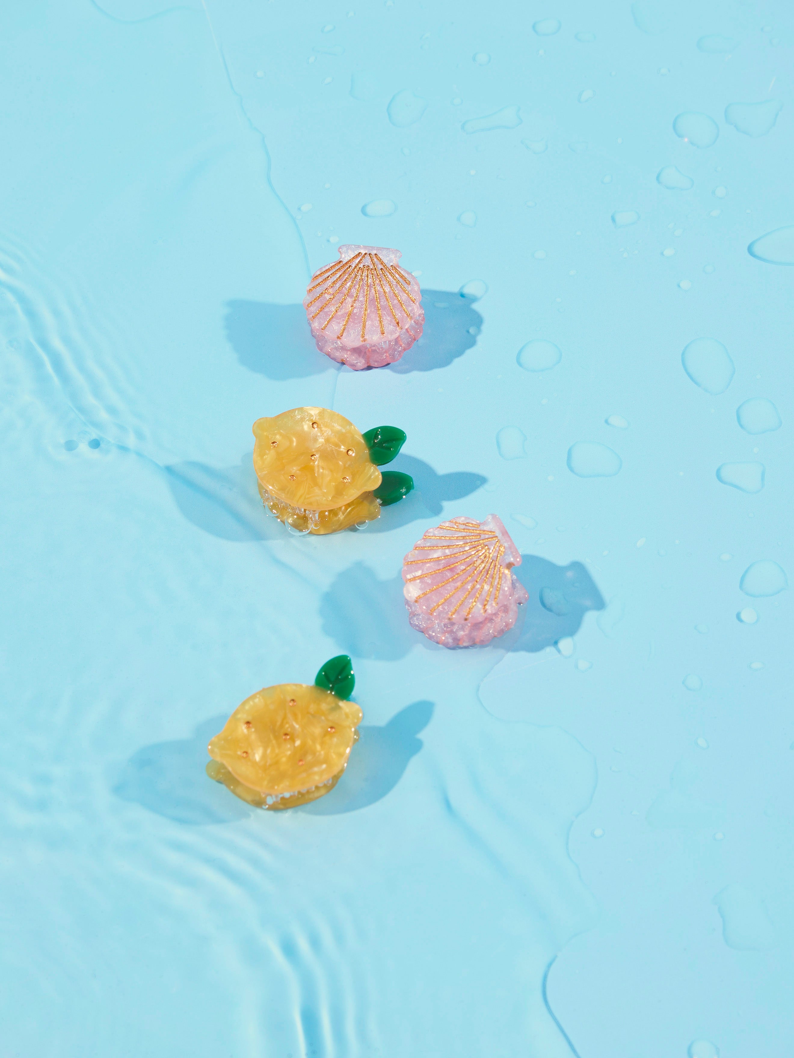 Pack 2 Mini Pinzas Conchas Rosa