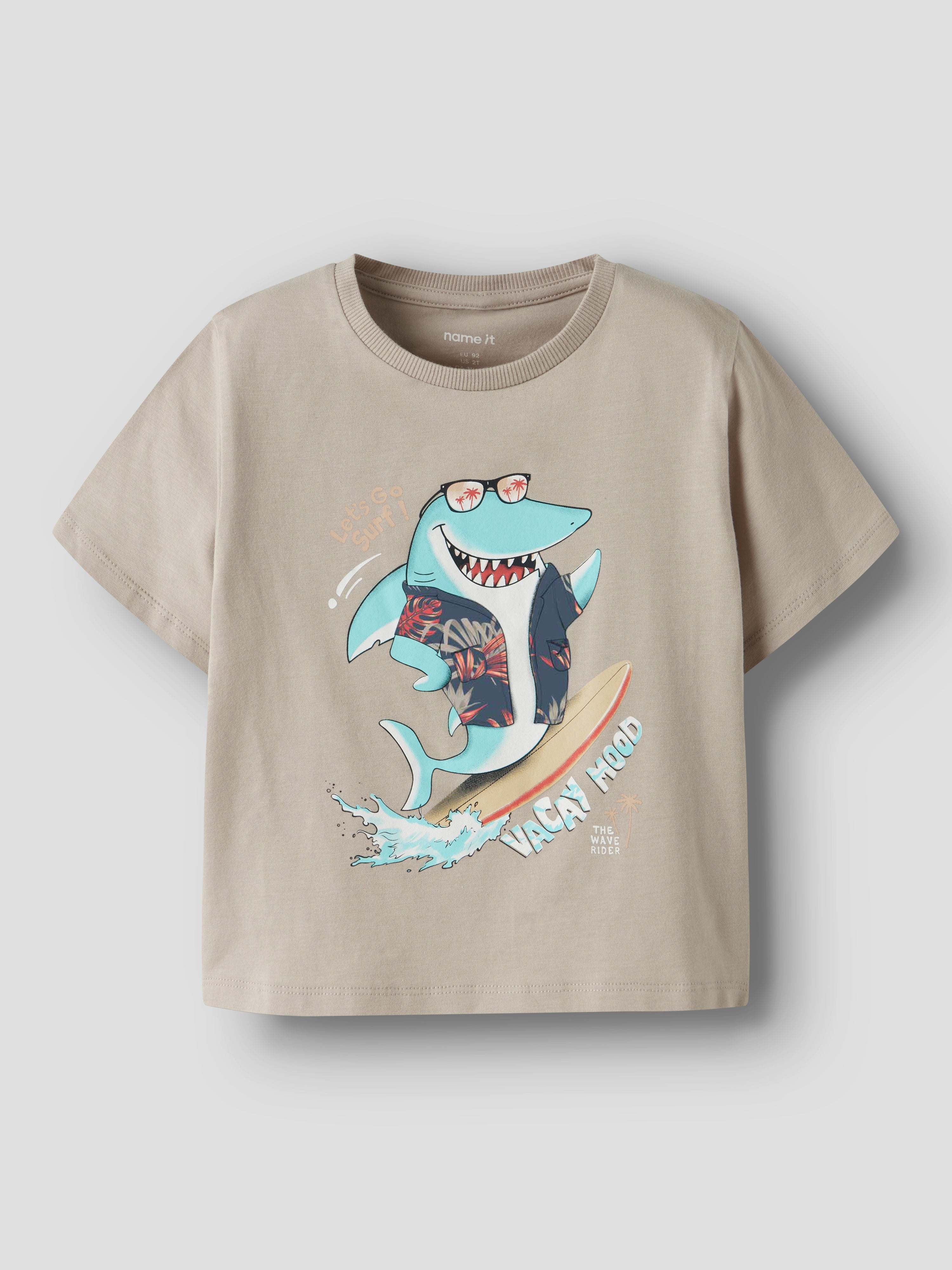 Camiseta Shark Surf Gris Mini
