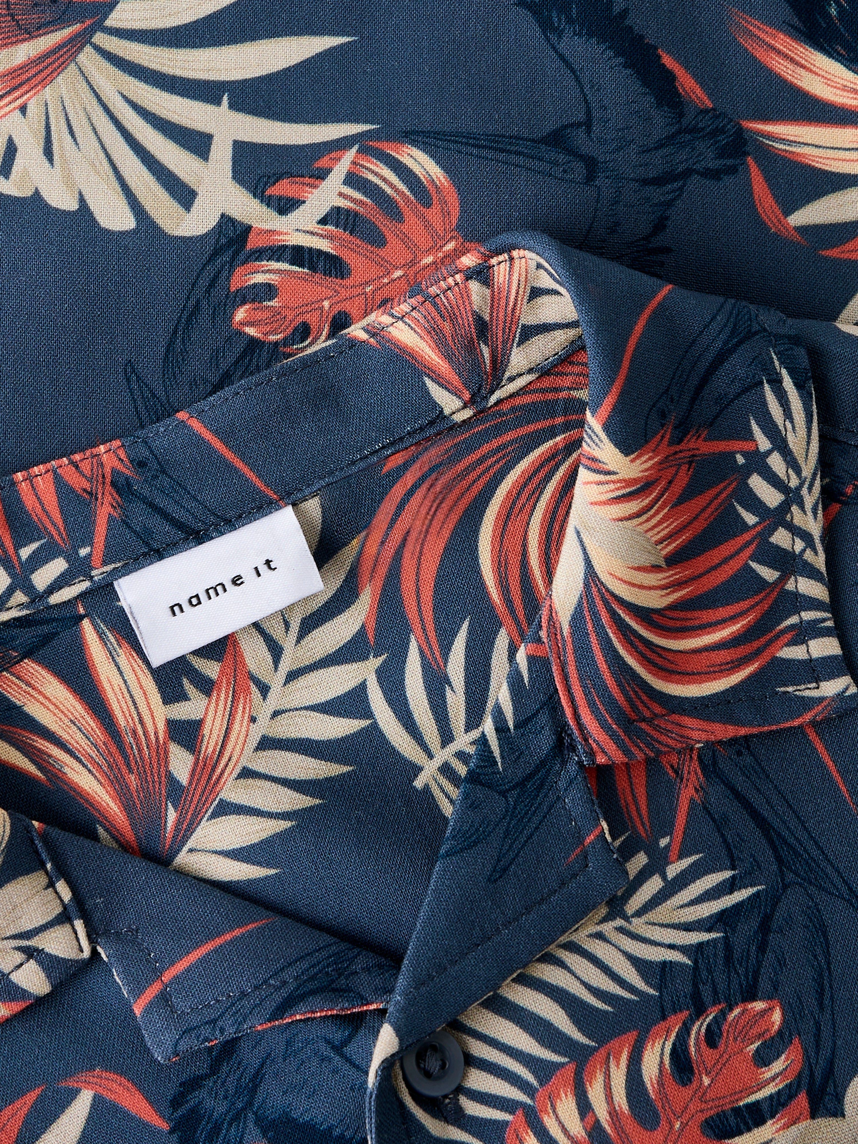 Camisa Tropical Azul Mini