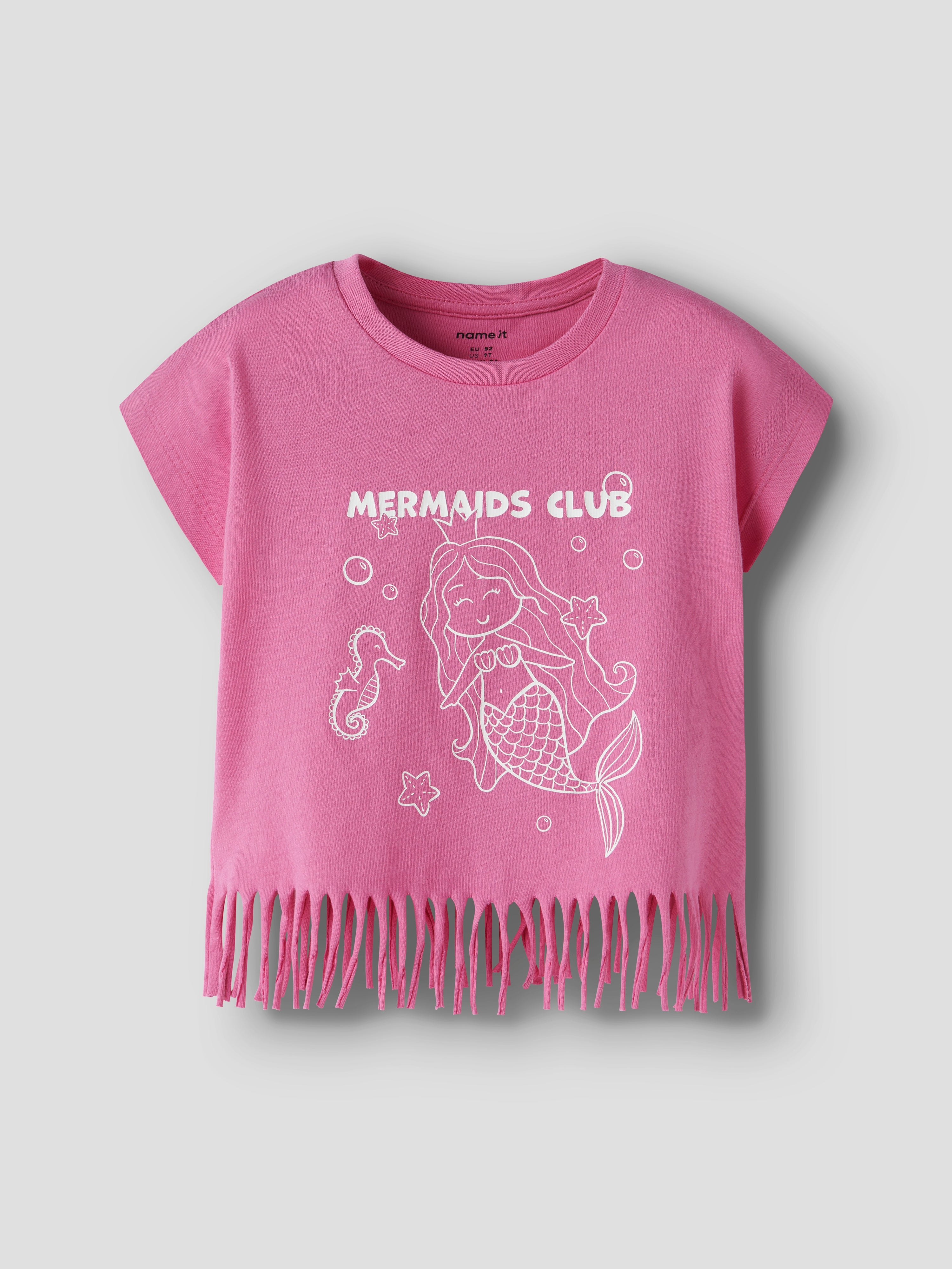 Camiseta Sirena Flecos Rosa Mini