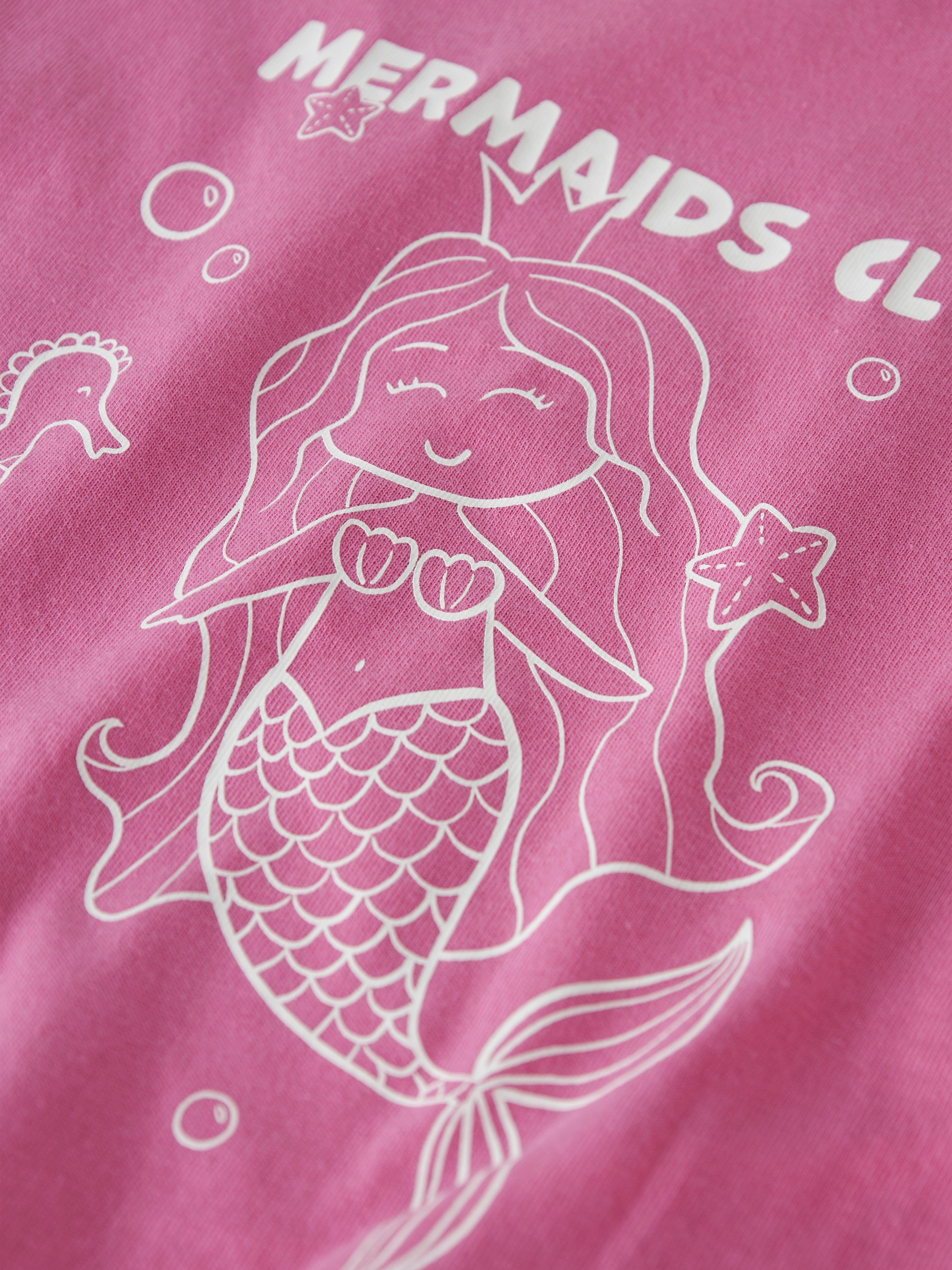 Camiseta Sirena Flecos Rosa Mini