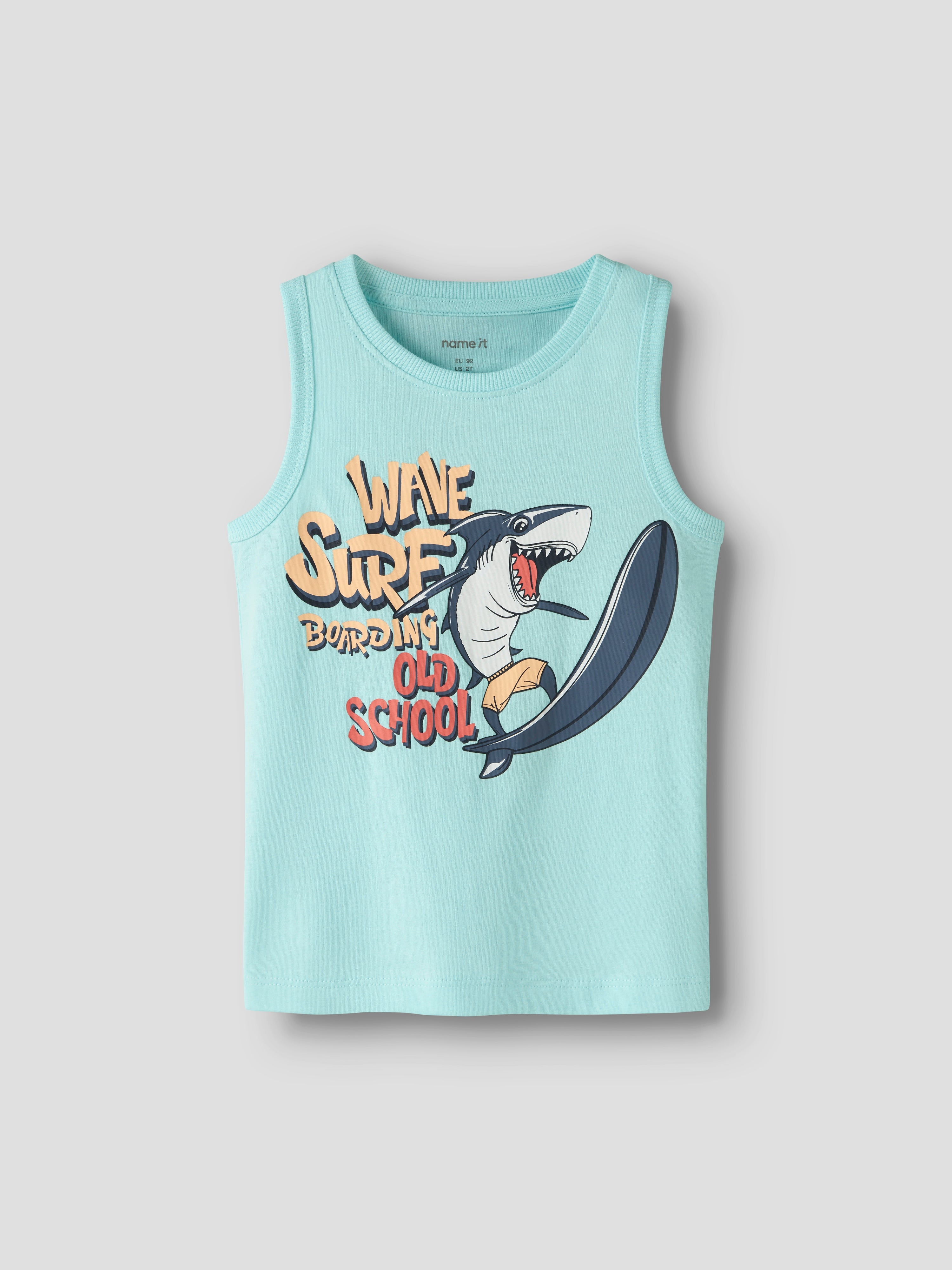 Camiseta Tirantes Turquesa Shark Surf