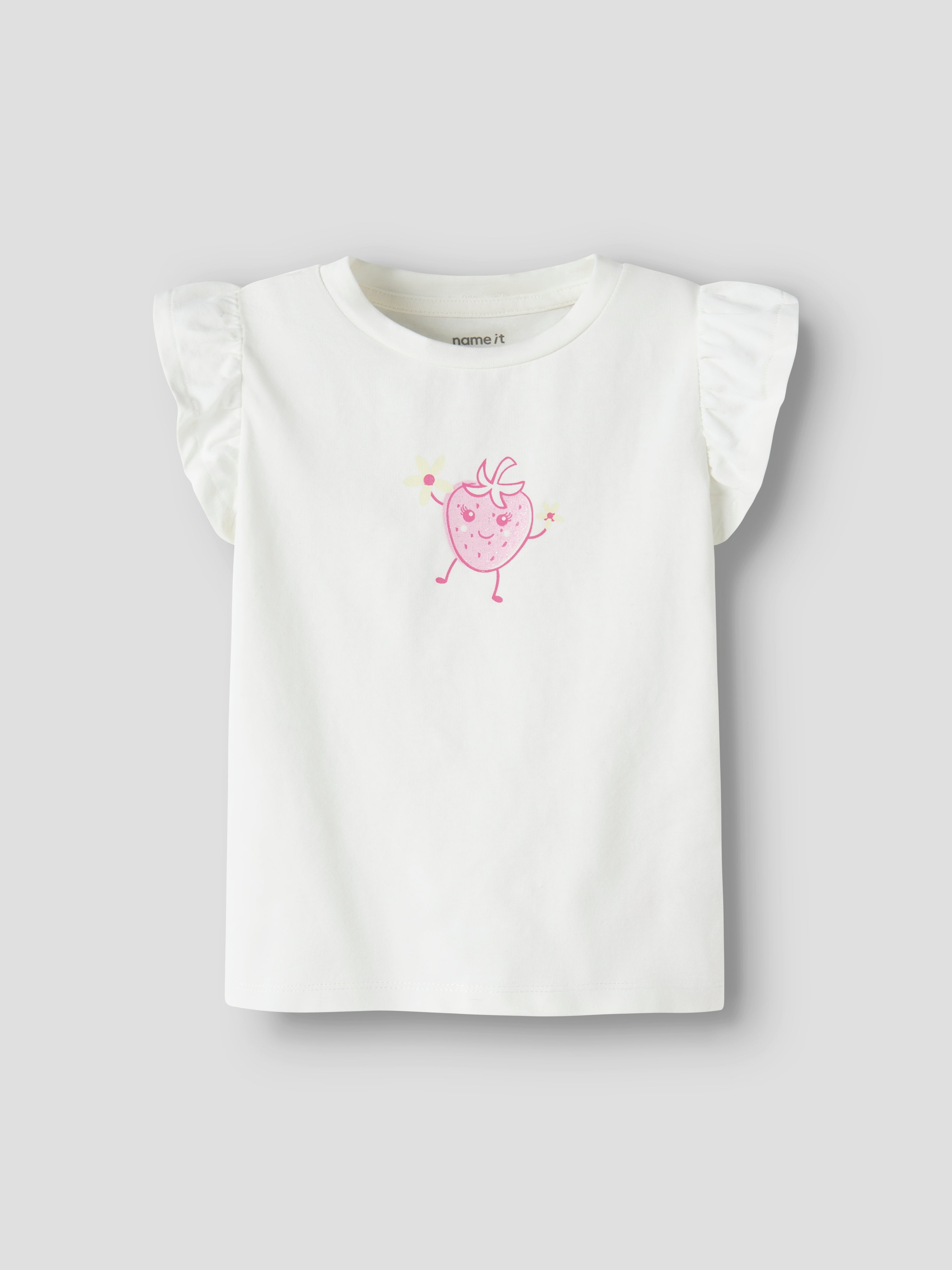 Camiseta Fresa Blanca Mini