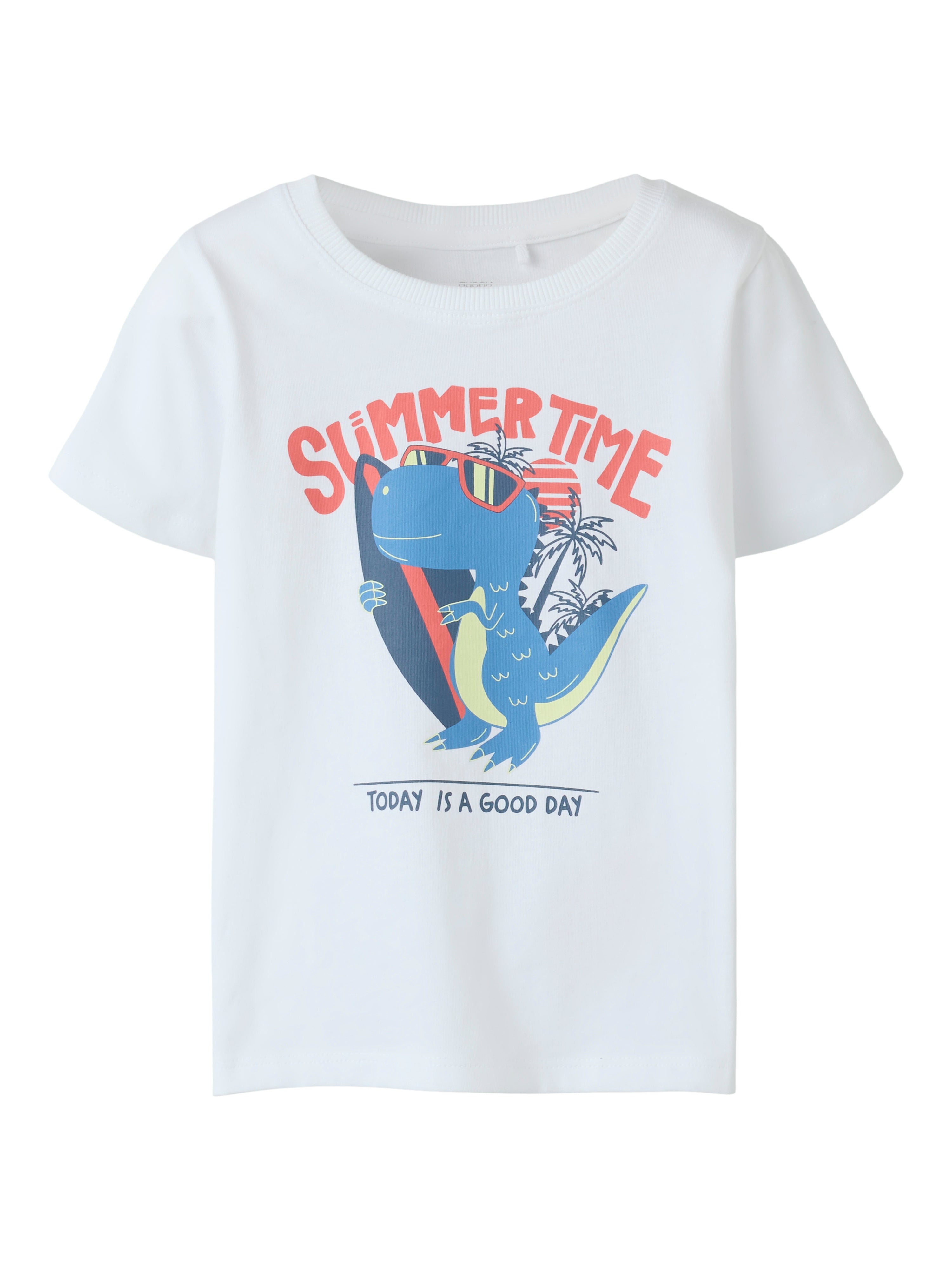 Camiseta Dino Surf Blanca Mini