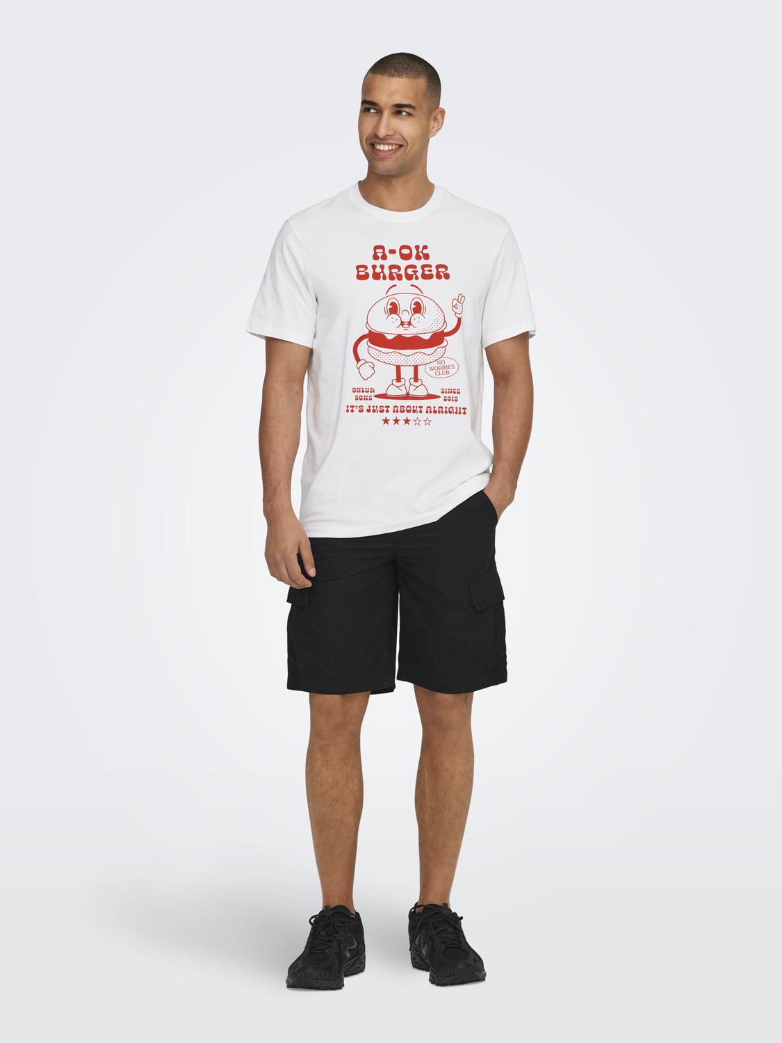 Camiseta Moksh Blanco/Rojo