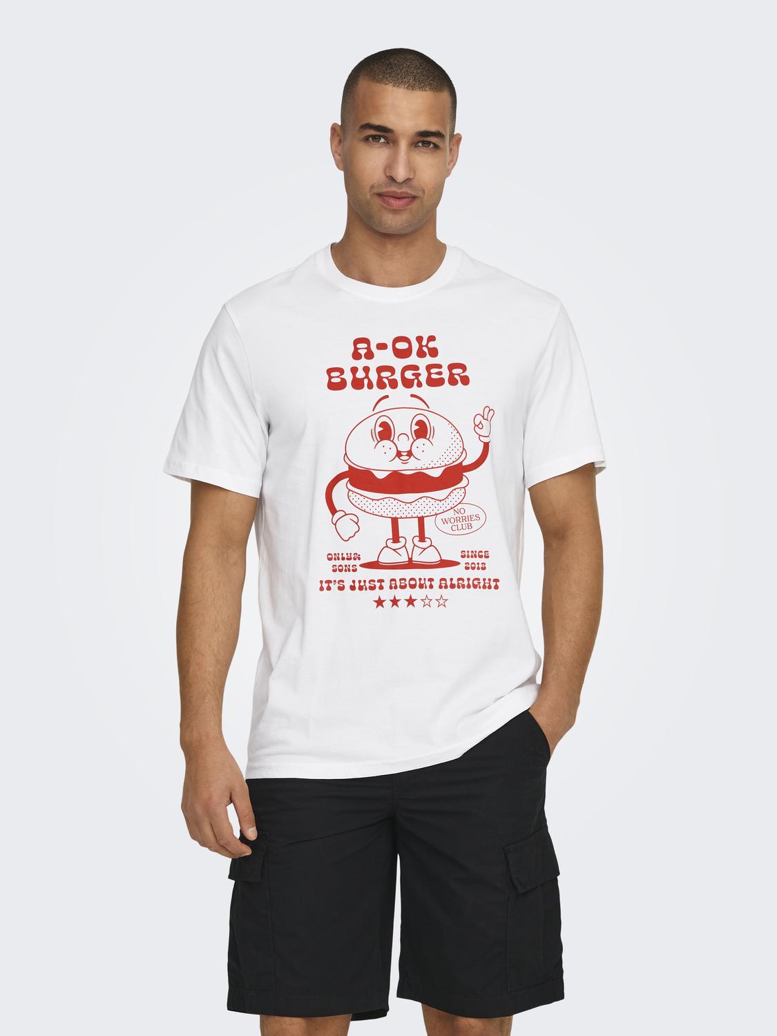 Camiseta Moksh Blanco/Rojo