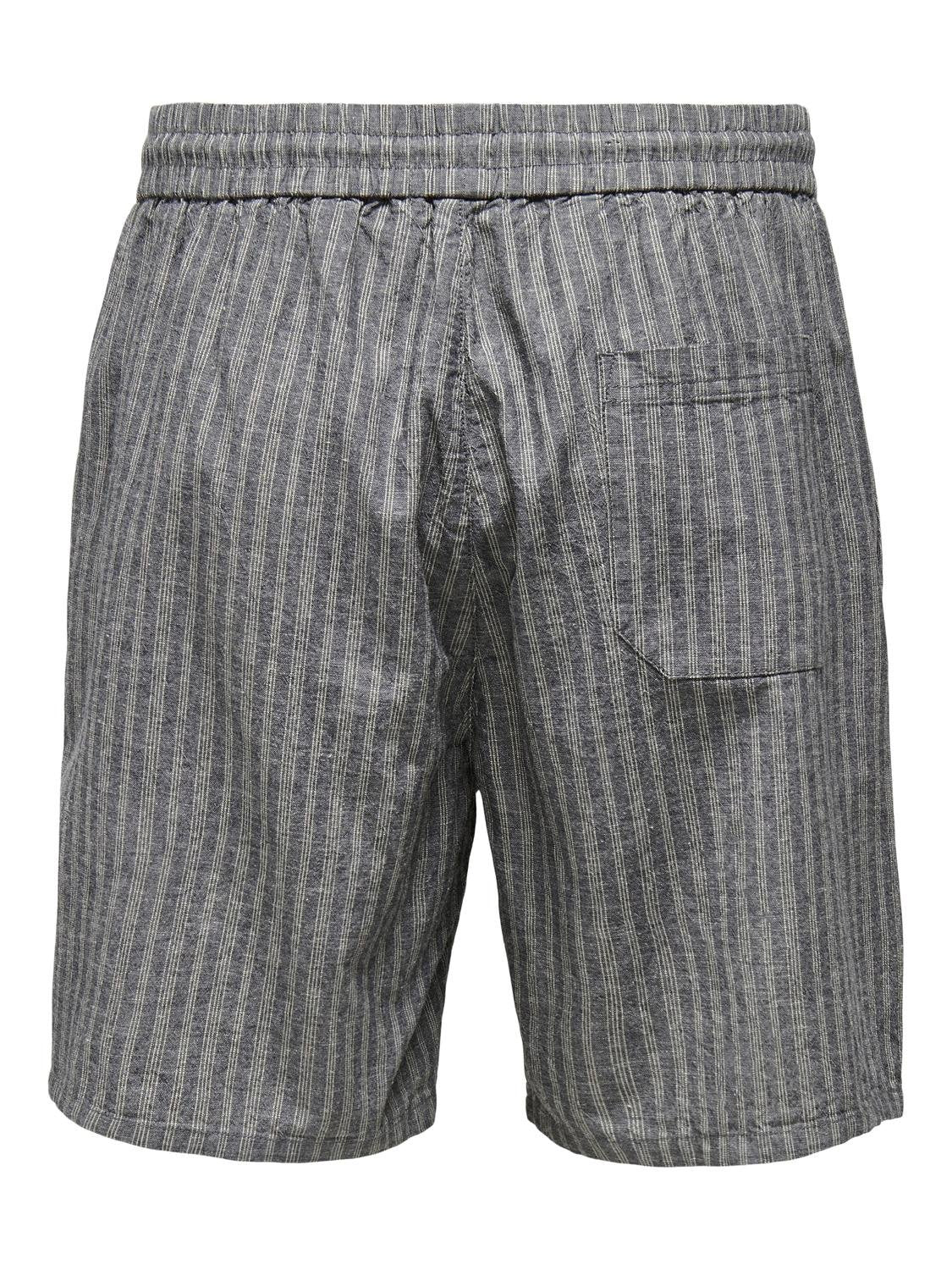 Bermuda Lino Gris Rayas