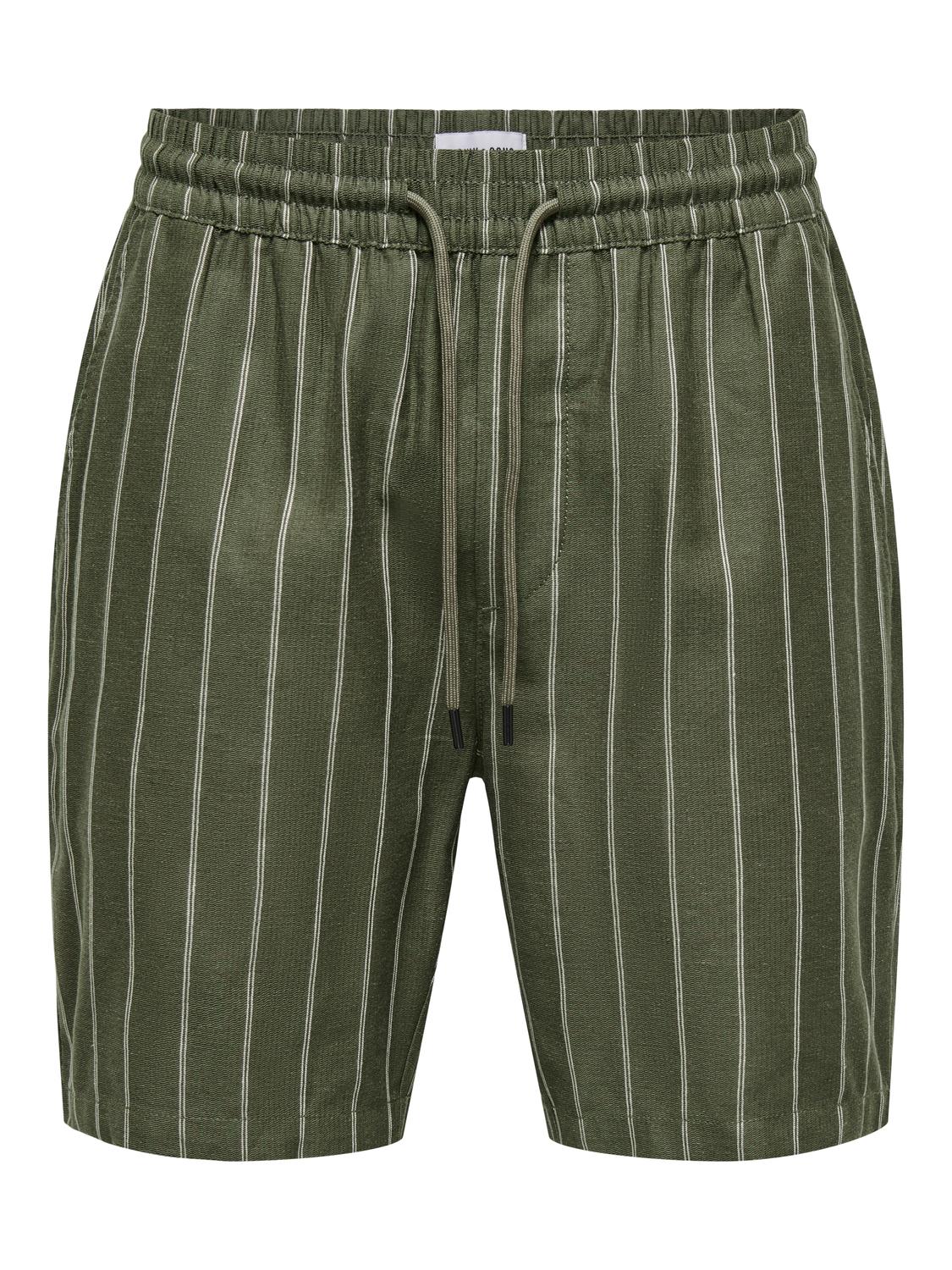 Short Tel Rayas Olive Night