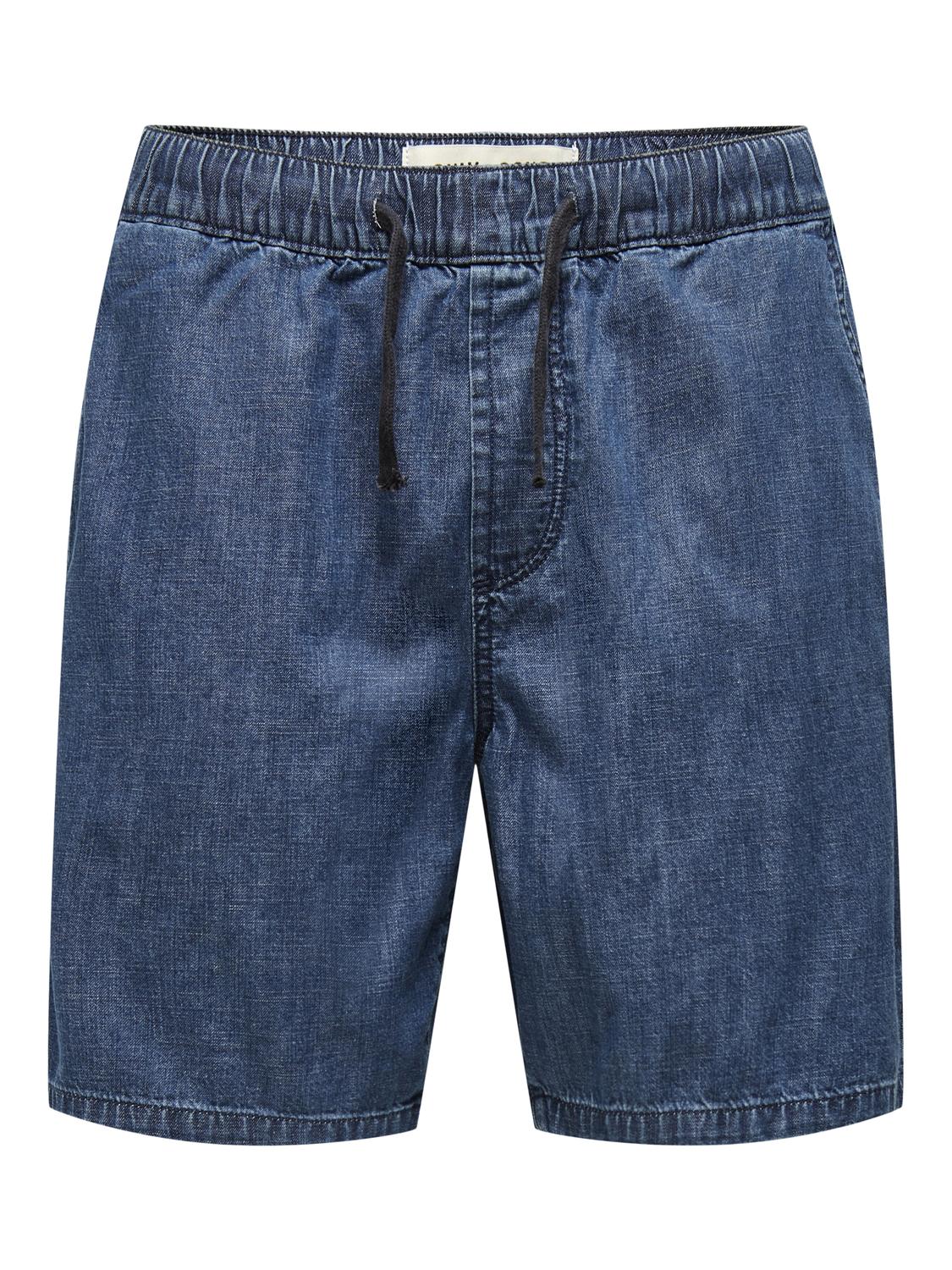 Short Medium Blue Denim