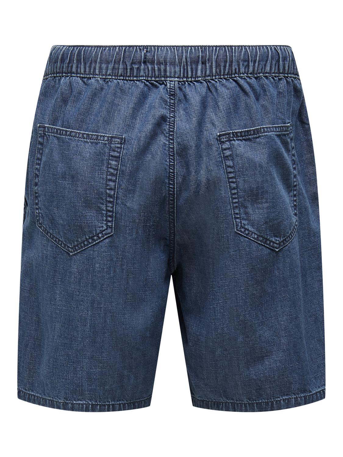Short Medium Blue Denim