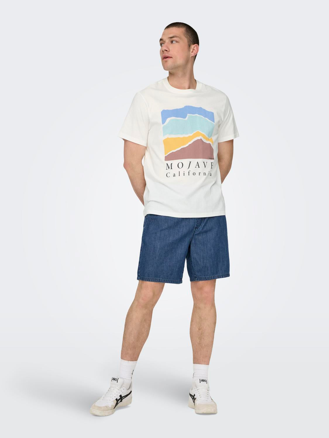 Short Medium Blue Denim