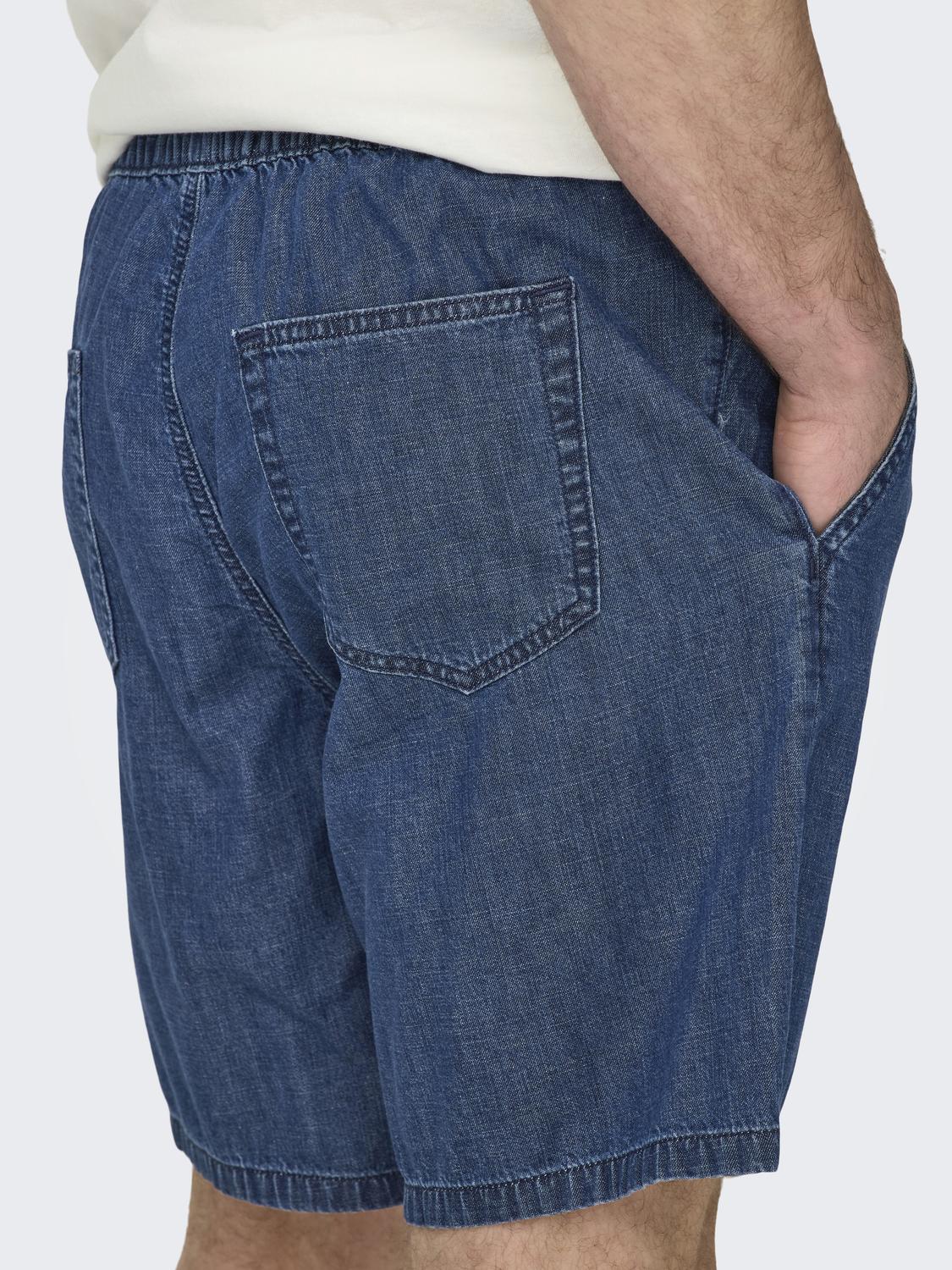Short Medium Blue Denim