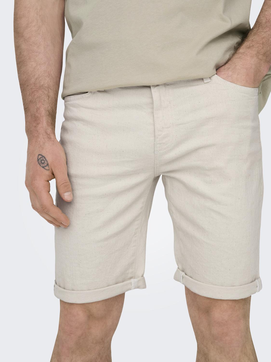 Pantalón Corto Ply Ecru