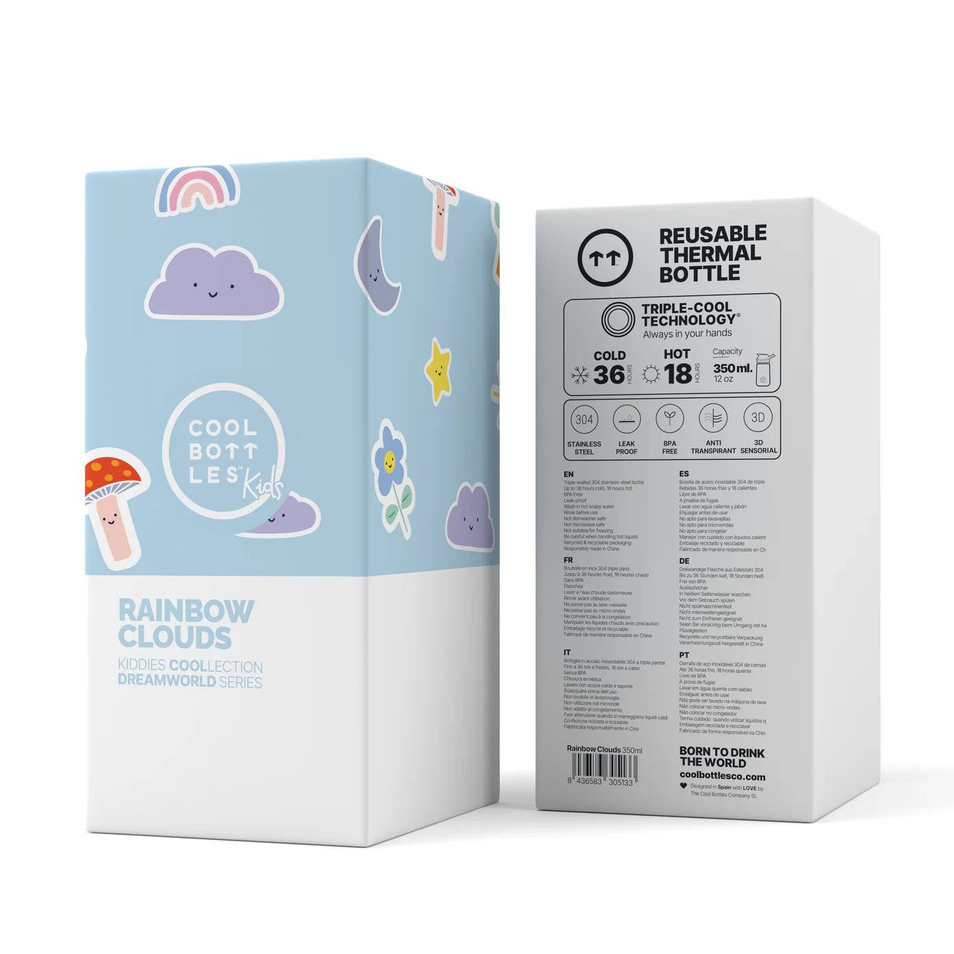 Botella Kiddies Rainbow Clouds 350ML
