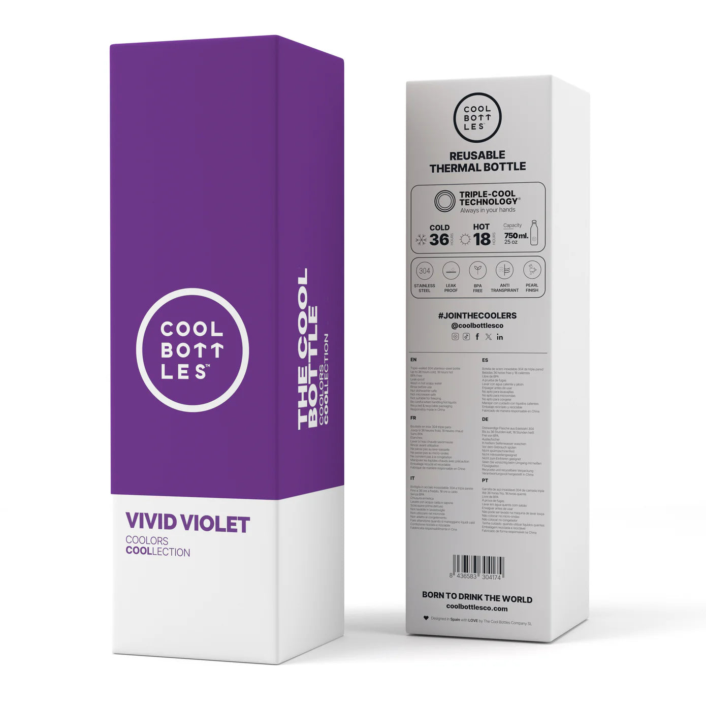 Botella Lisa 750ML Vivid Violet