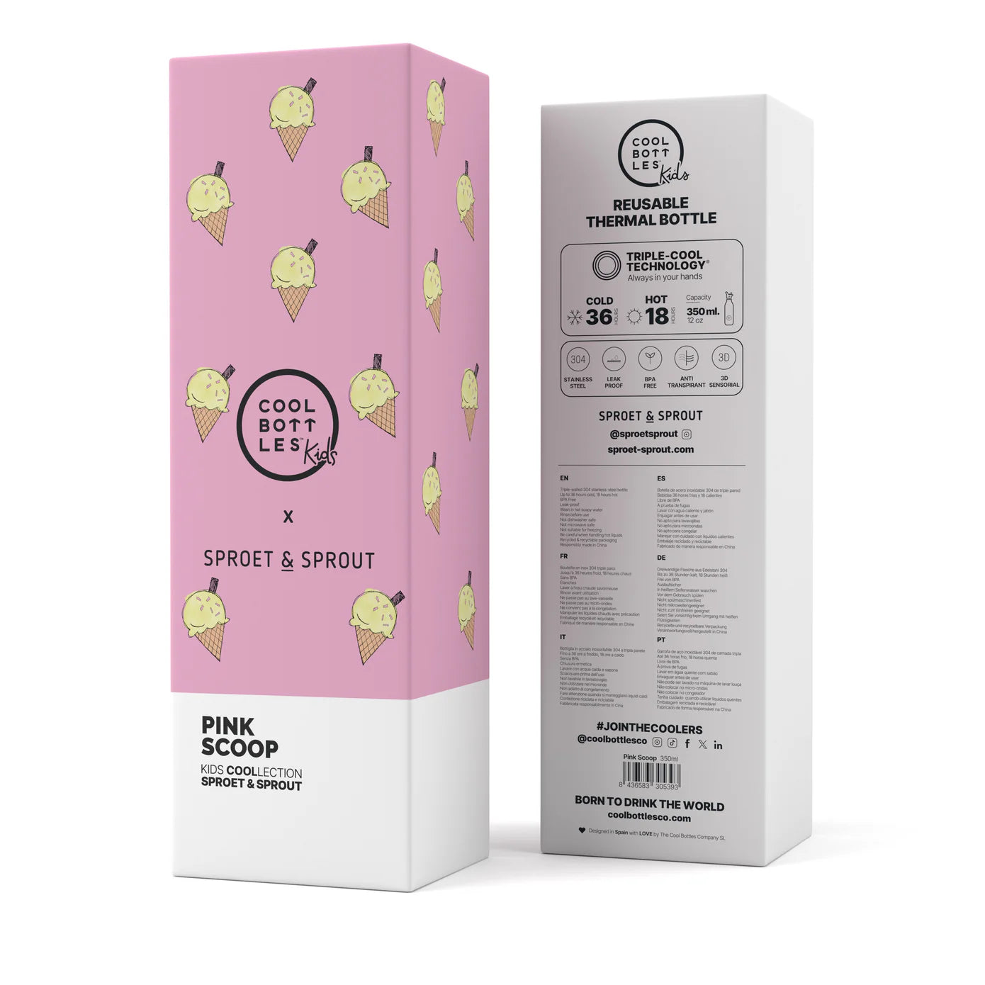 Botella Kids 350ML Pink Scoop