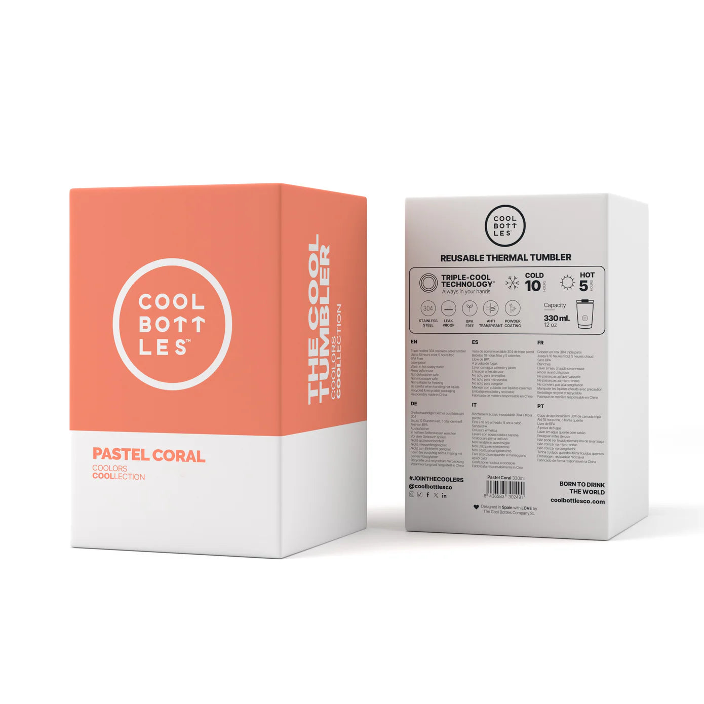 TUBLER Vaso 330ML Pastel Coral