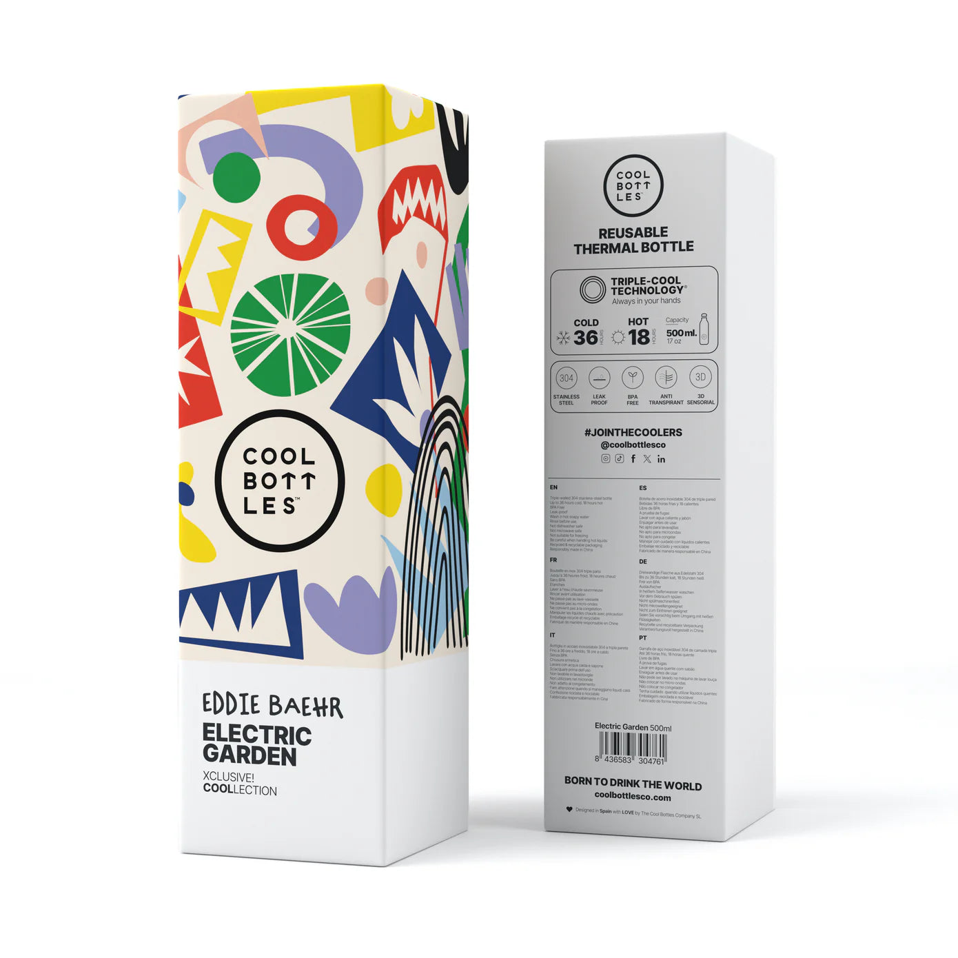 Botella Estampada 500ML Electric Garden