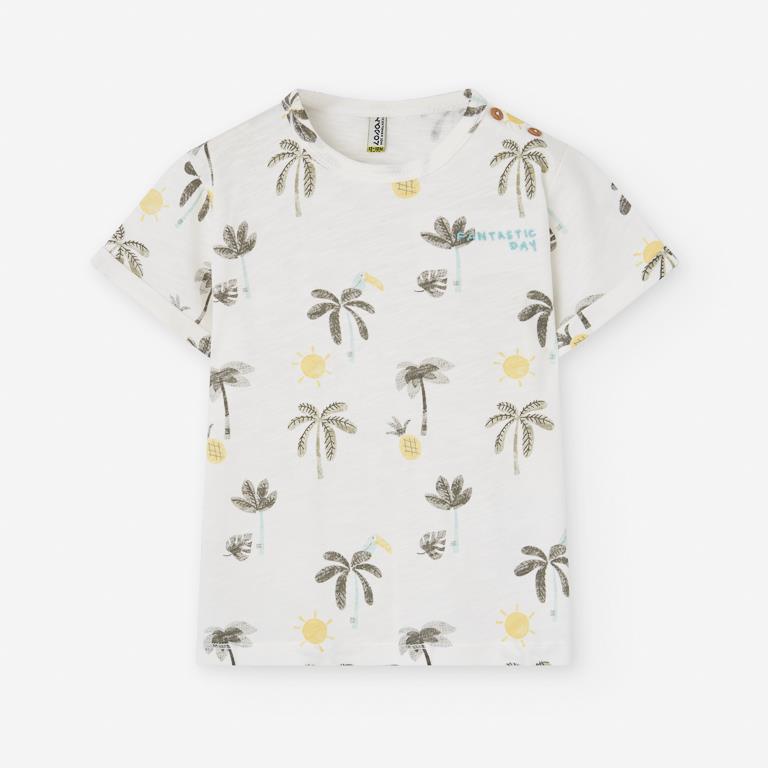 Camiseta Palmeras Blanca Bebé
