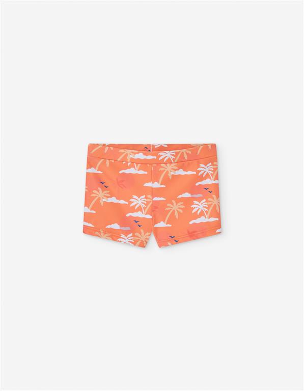 Bañador Boxer Naranja Palmeras