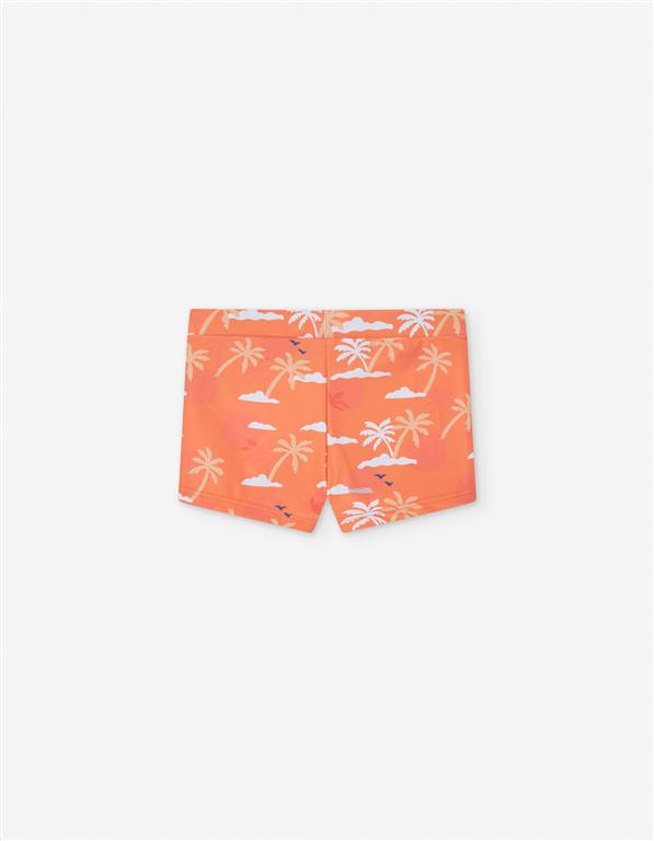 Bañador Boxer Naranja Palmeras