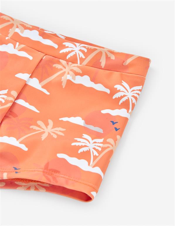 Bañador Boxer Naranja Palmeras
