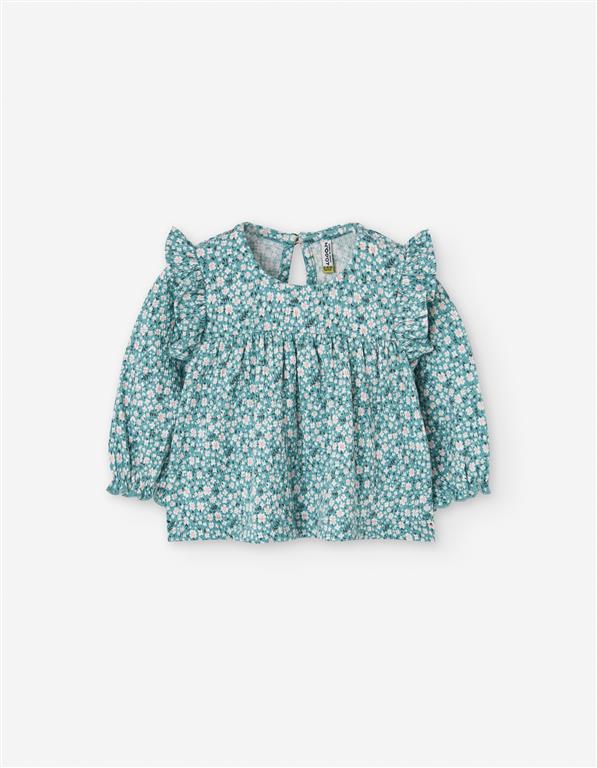 Blusa Floral Azul Bebé
