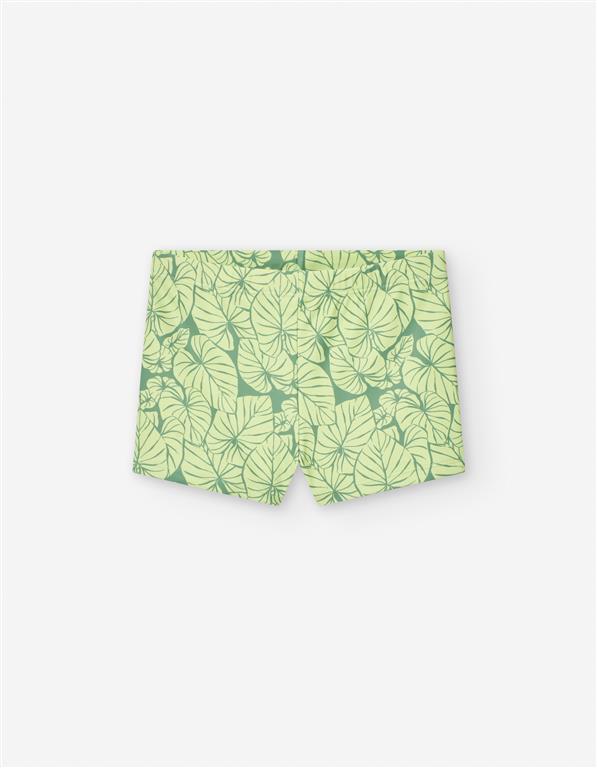 Bañador Ajustado Hojas Verde