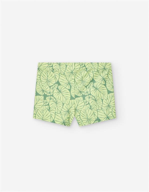 Bañador Ajustado Hojas Verde