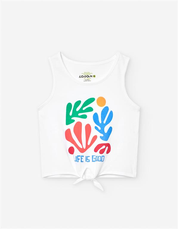 Camiseta Corales Lazo Blanca Mini