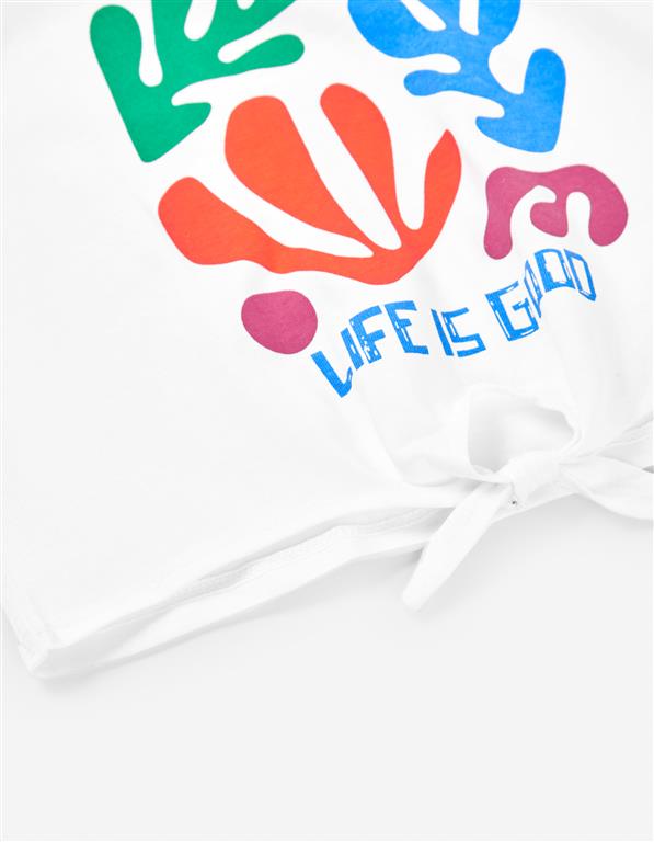 Camiseta Corales Lazo Blanca Mini