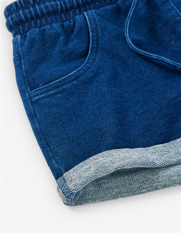 Short Goma Efecto Denim