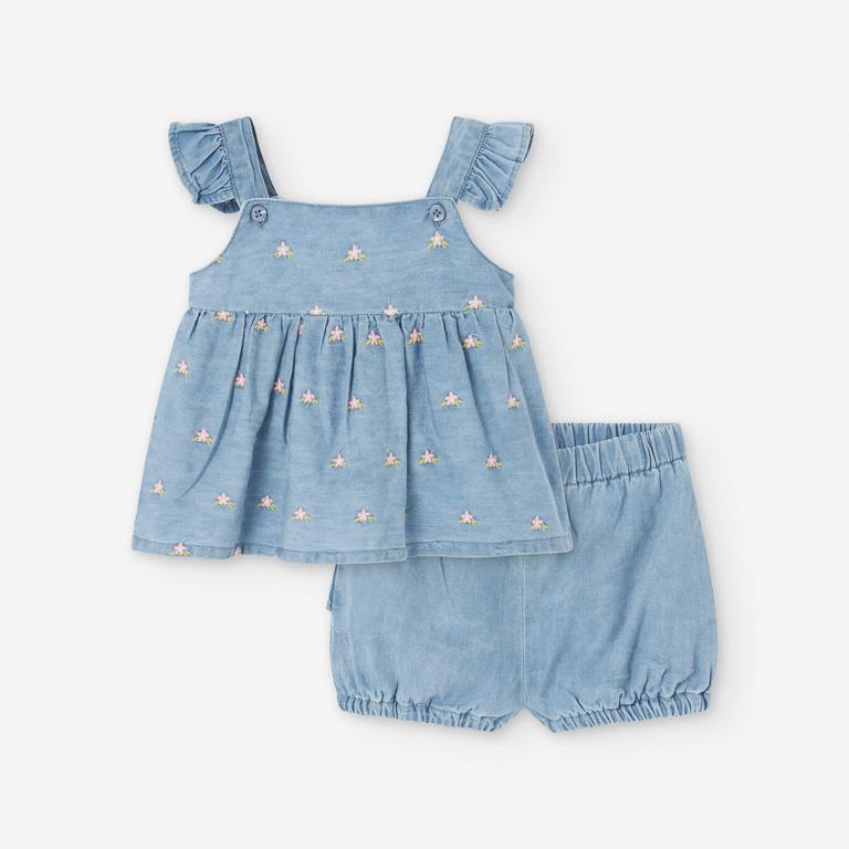 Conjunto Blusa y Short Denim Bebé