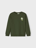Sudadera Sin Capucha Calavera Verde