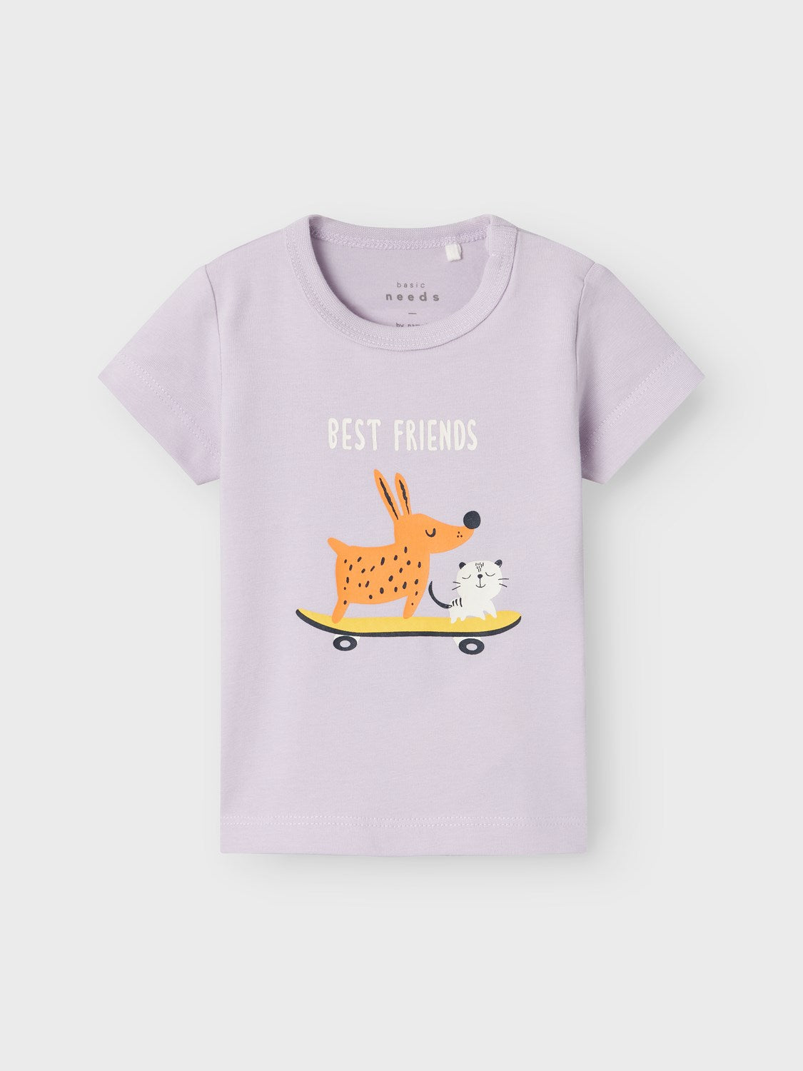 Camiseta Lila Bebé Perro y Gato