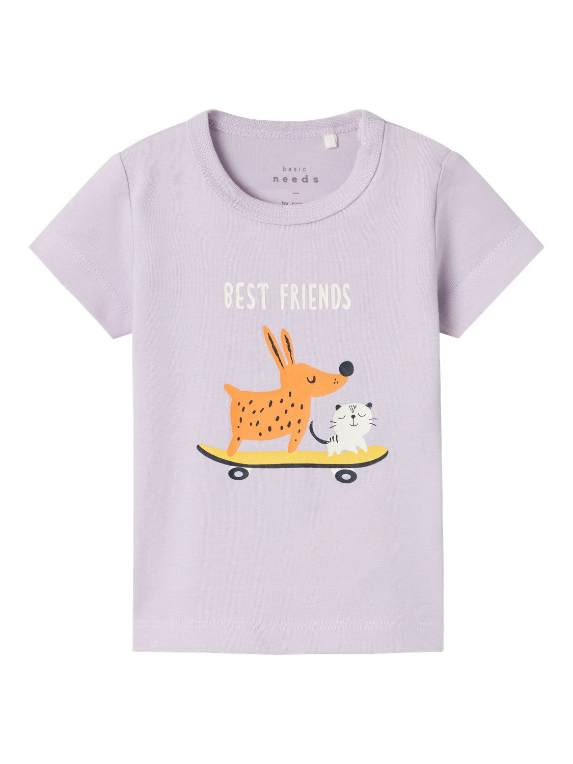 Camiseta Lila Bebé Perro y Gato