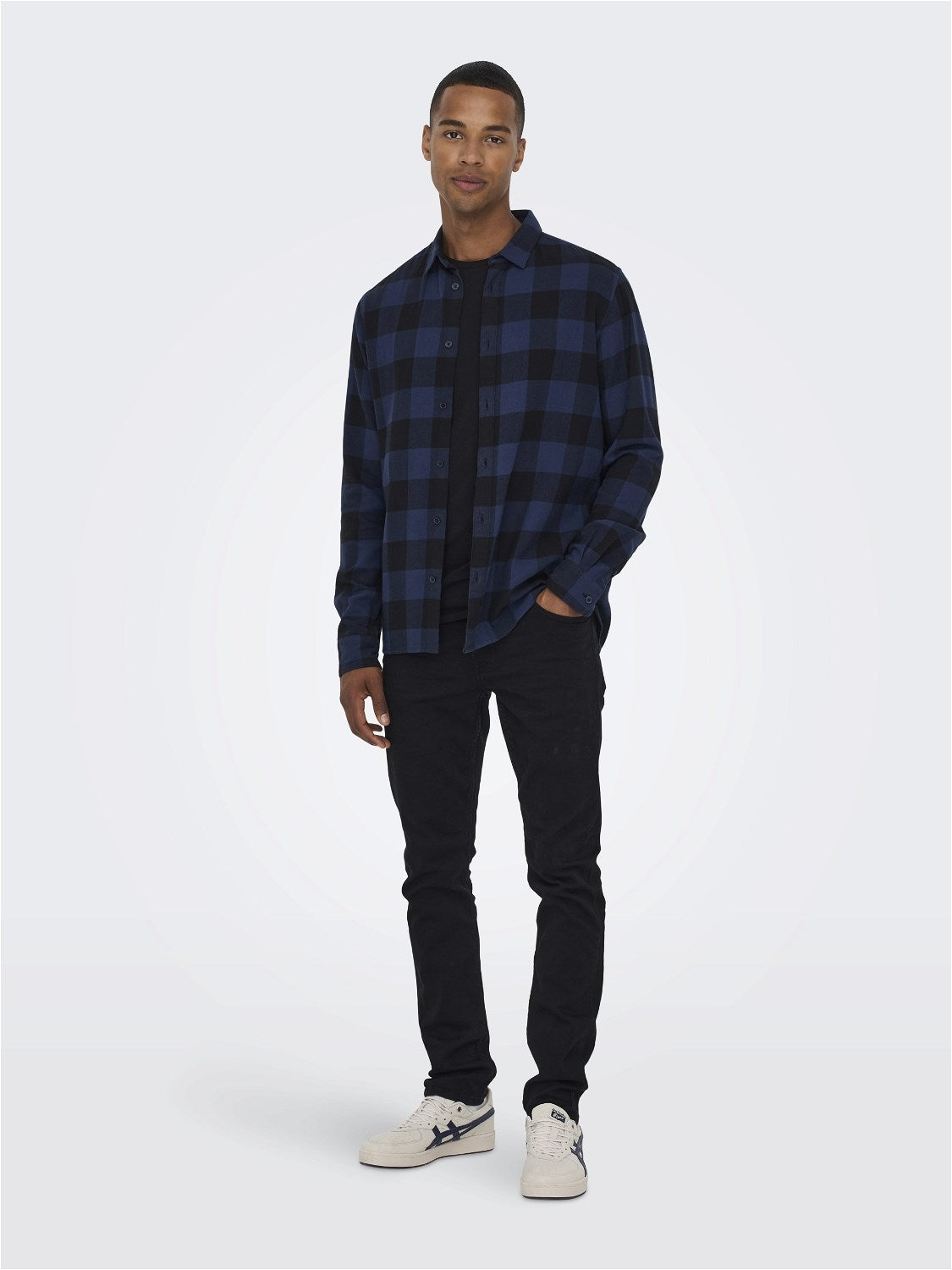 Camisa Cuadros Azul/Negra Gudmund